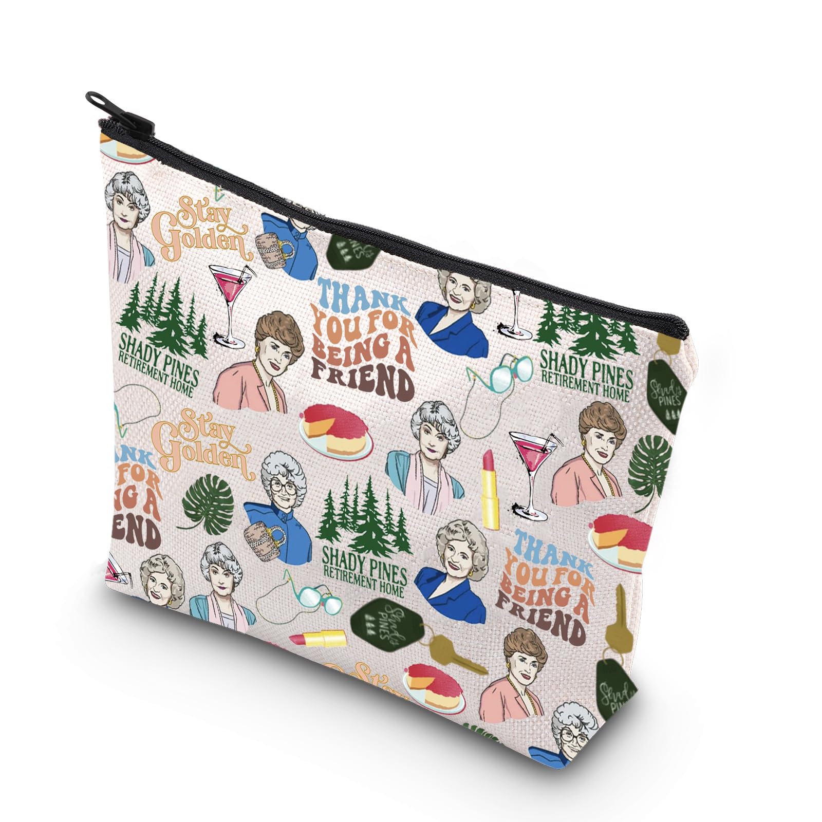 TSOTMO Golden TV Theme Makeup Bag - Funny Sitcom Gift for Friends, Family & BFF - Stay Golden - Perfect for Travel, Cosmetics Storage & Pop Culture Fans