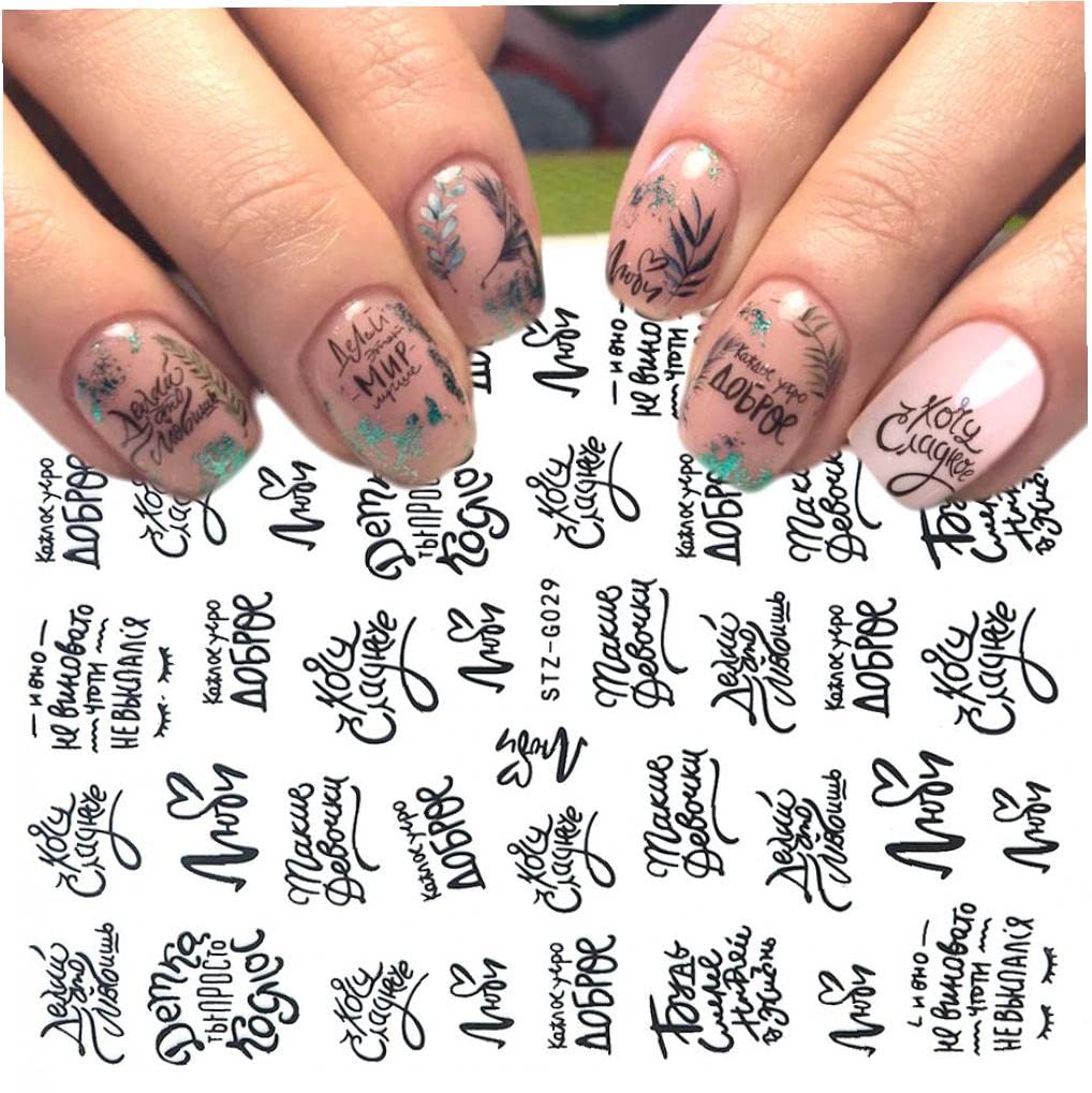 3D Black Letter Nail Art Stickers - English Alphabet Nail Decals for DIY Nail Design, Salon & Home Manicure | Perfect for Parties, Weddings, Holidays & Everyday Nail Decorations