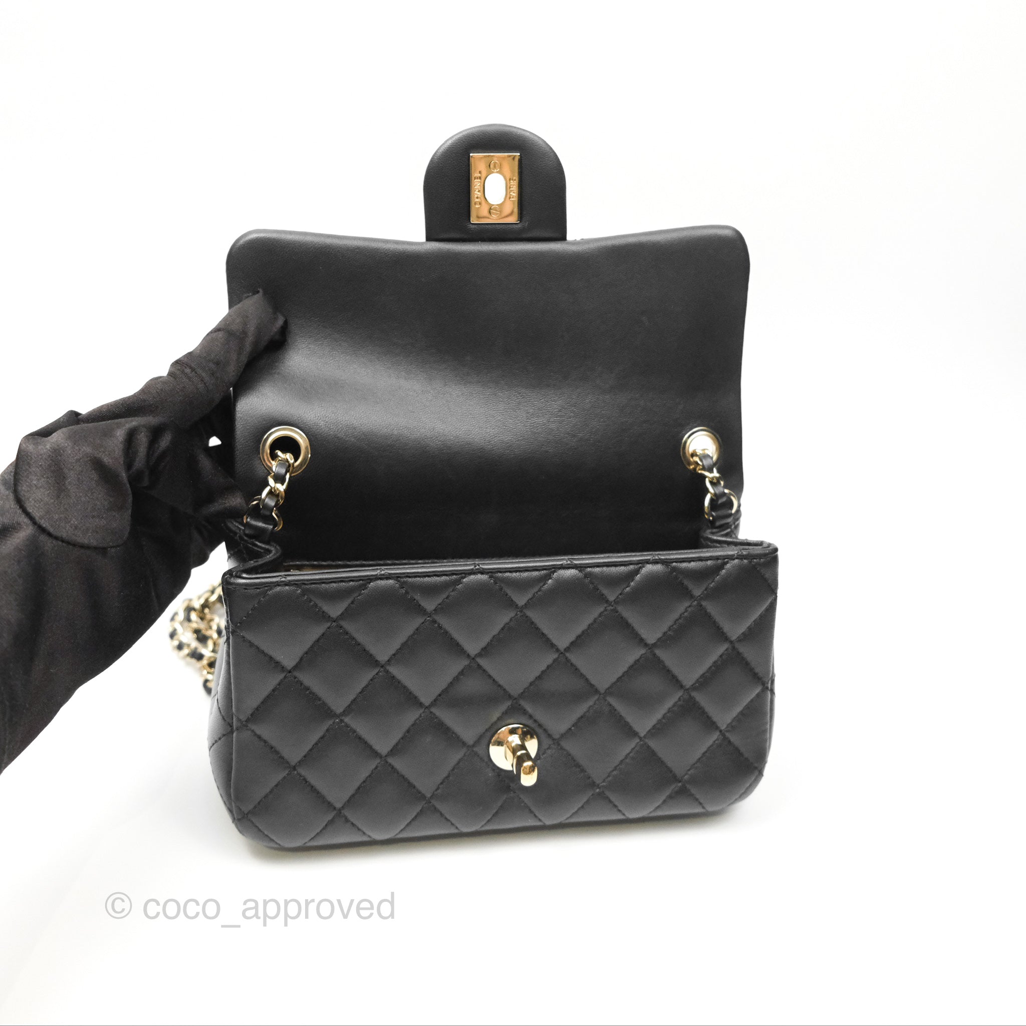 Chanel Ball Crush Mini Rectangular Bag - Black Lambskin Leather with Gold Hardware 23C Collection | Luxury Crossbody Purse for Women, Perfect for Evening Parties & Special Occasions