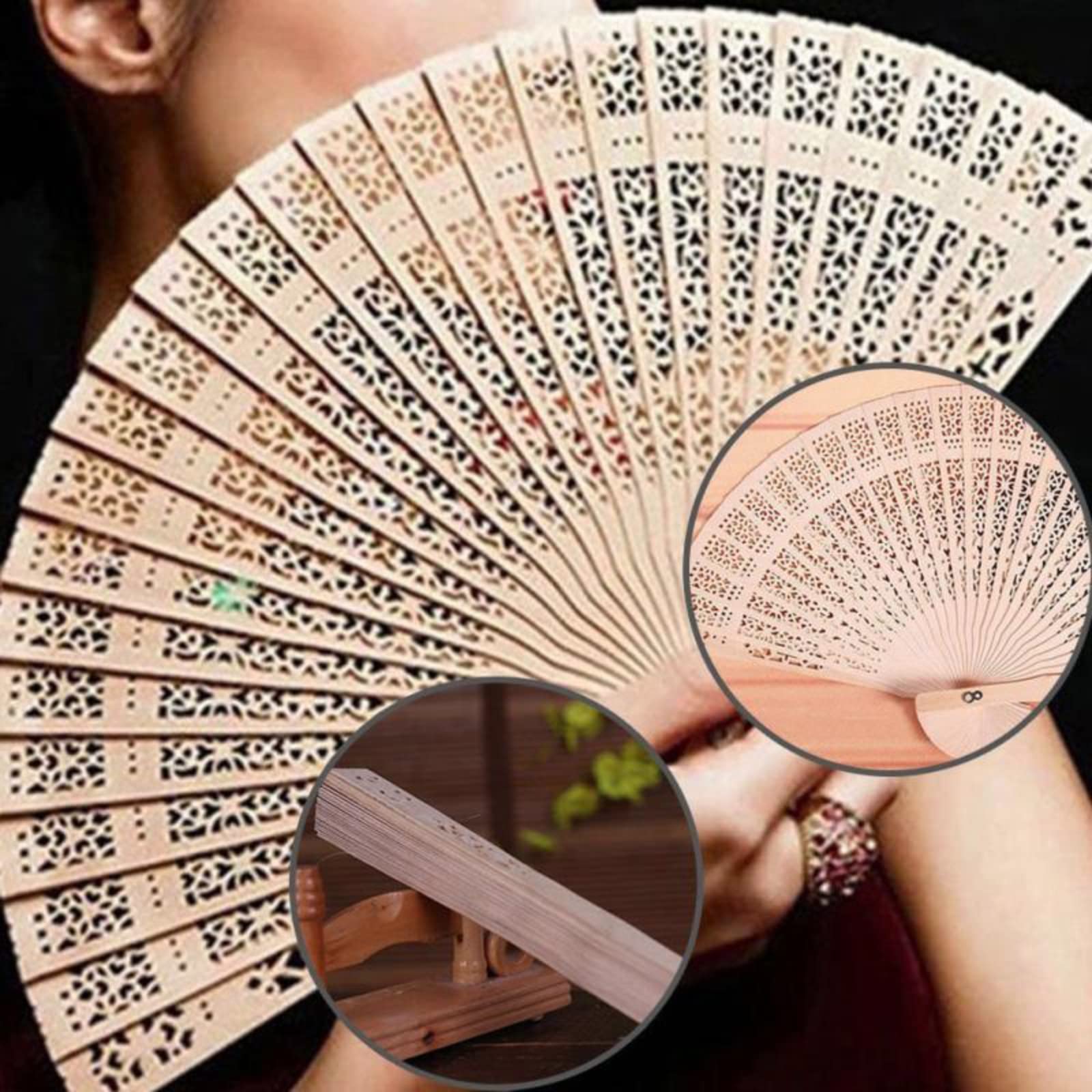 50-Piece Personalized Wooden Wedding Favors - Sandalwood Hand Fans for Guests, Baby Showers & Party Decorations - Elegant Folding Fans for Weddings, Bridal Showers & Special Events - Perfect as Keepsake Gifts (Non-Personalized Option Available)