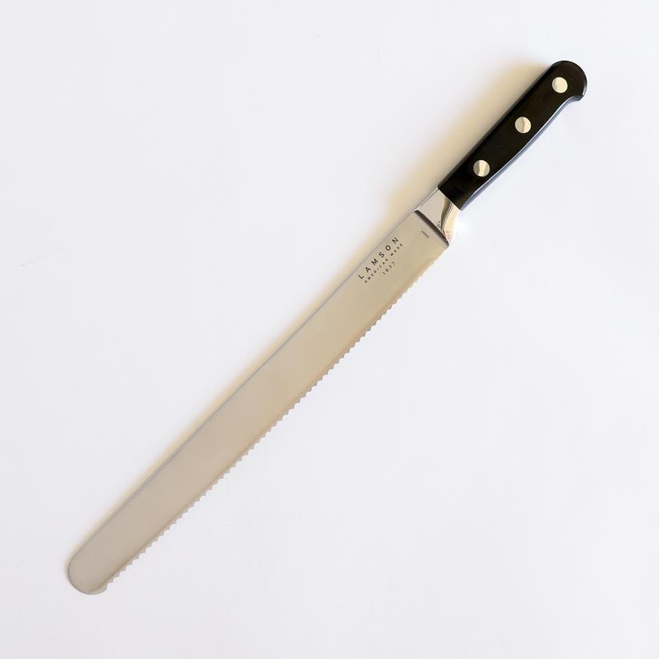 Lamson Midnight 10-Inch Bread Knife - Ultra Sharp Stainless Steel Blade for Slicing Bread, Pastries & More - Perfect for Home Baking & Professional Kitchens