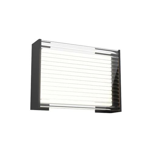 Kuzco Lighting EW37207-BK Dynamo Outdoor LED Wall Sconce Light Fixture - Black - Weatherproof Exterior Lighting for Porch, Patio, Garden & Entryway