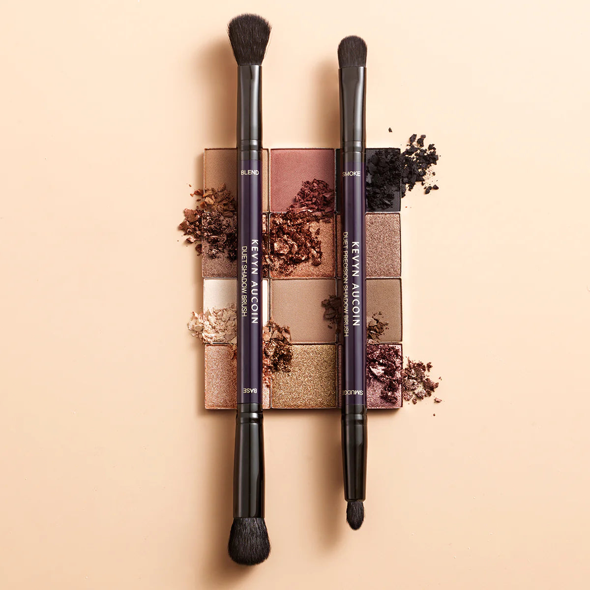 Duet Precision Shadow Brush - Professional Makeup Brush Set for Eyeshadow & Blending - Perfect for Everyday Makeup, Smokey Eyes & Contouring