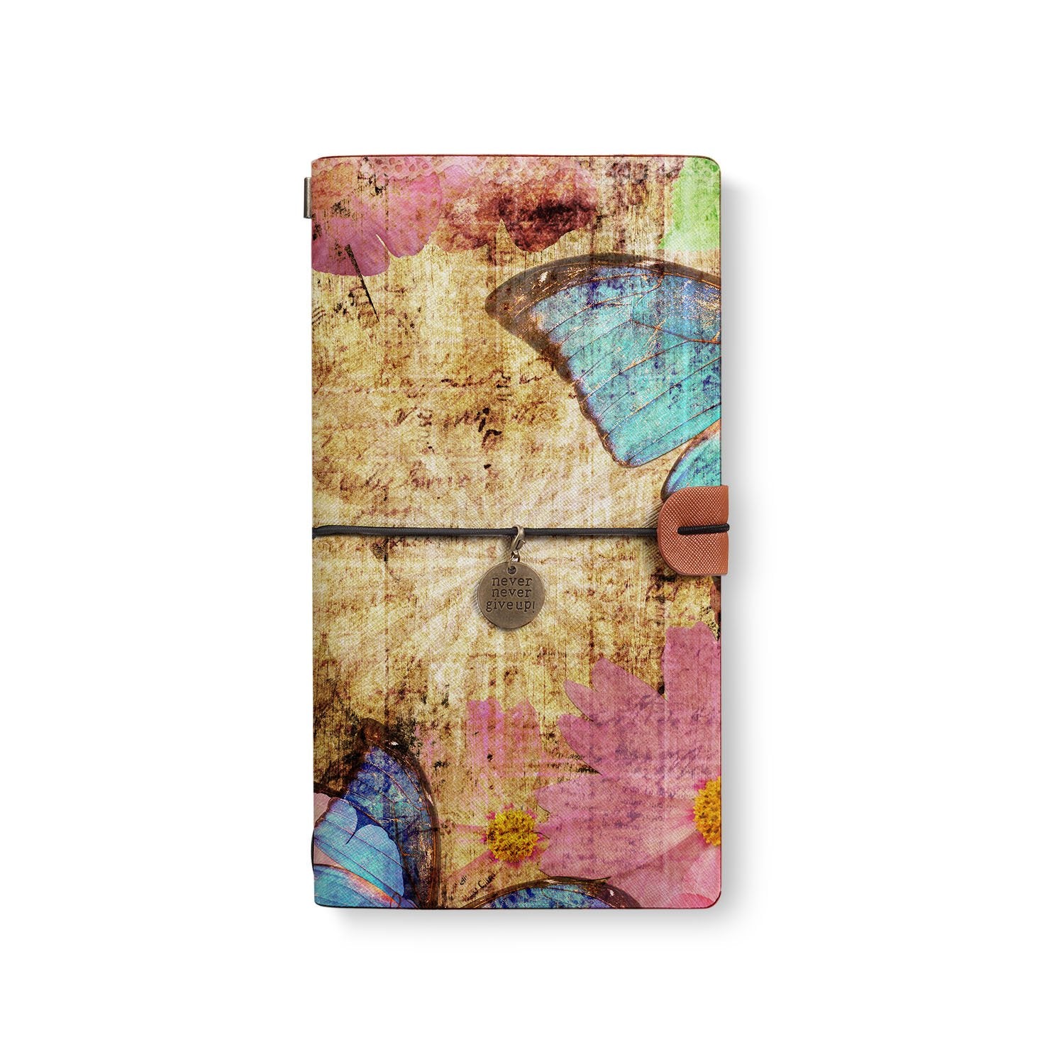 Premium Traveler's Notebook with Butterfly Design - Refillable Leather Journal for Writing, Sketching & Planning | Perfect Gift for Writers, Artists & Travel Enthusiasts | Use for Daily Journaling, Travel Diary & Creative Projects