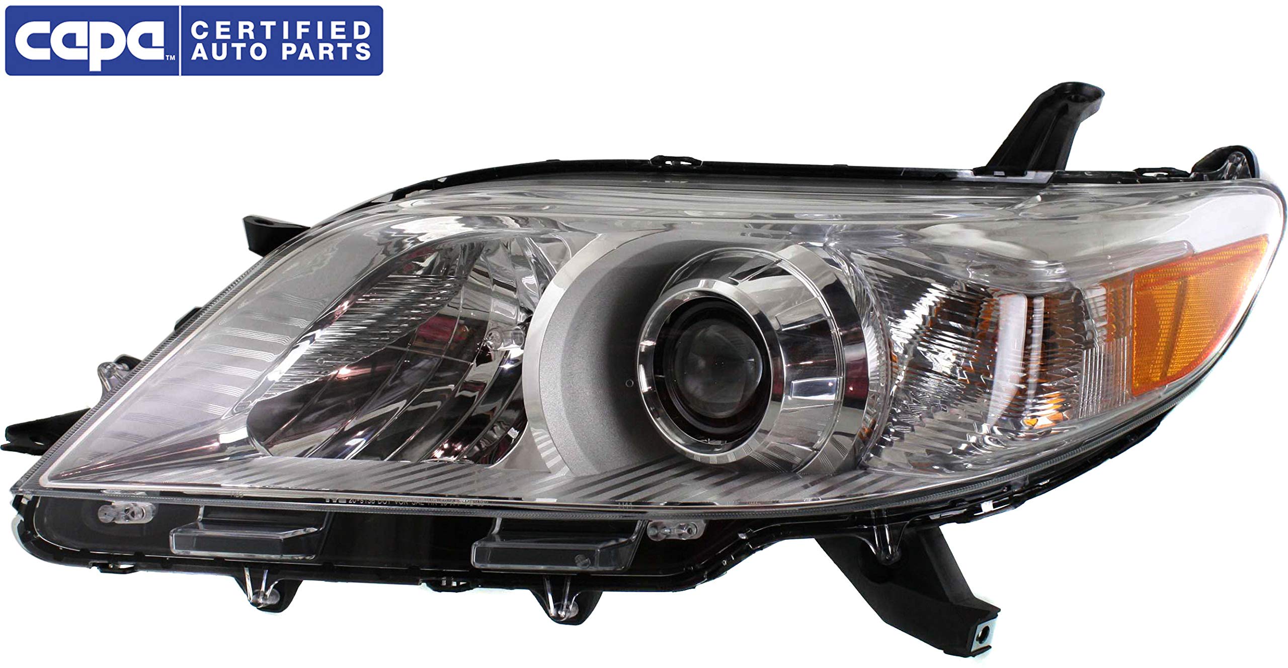 Evan Fischer Driver Side Headlight Assembly for Toyota Sienna 2011-2020 - Halogen Headlamp with Bulbs, CAPA Certified, Replacement for Non-LED DRL Models (Part# 8115008032) - Perfect for Night Driving and Vehicle Safety Upgrades