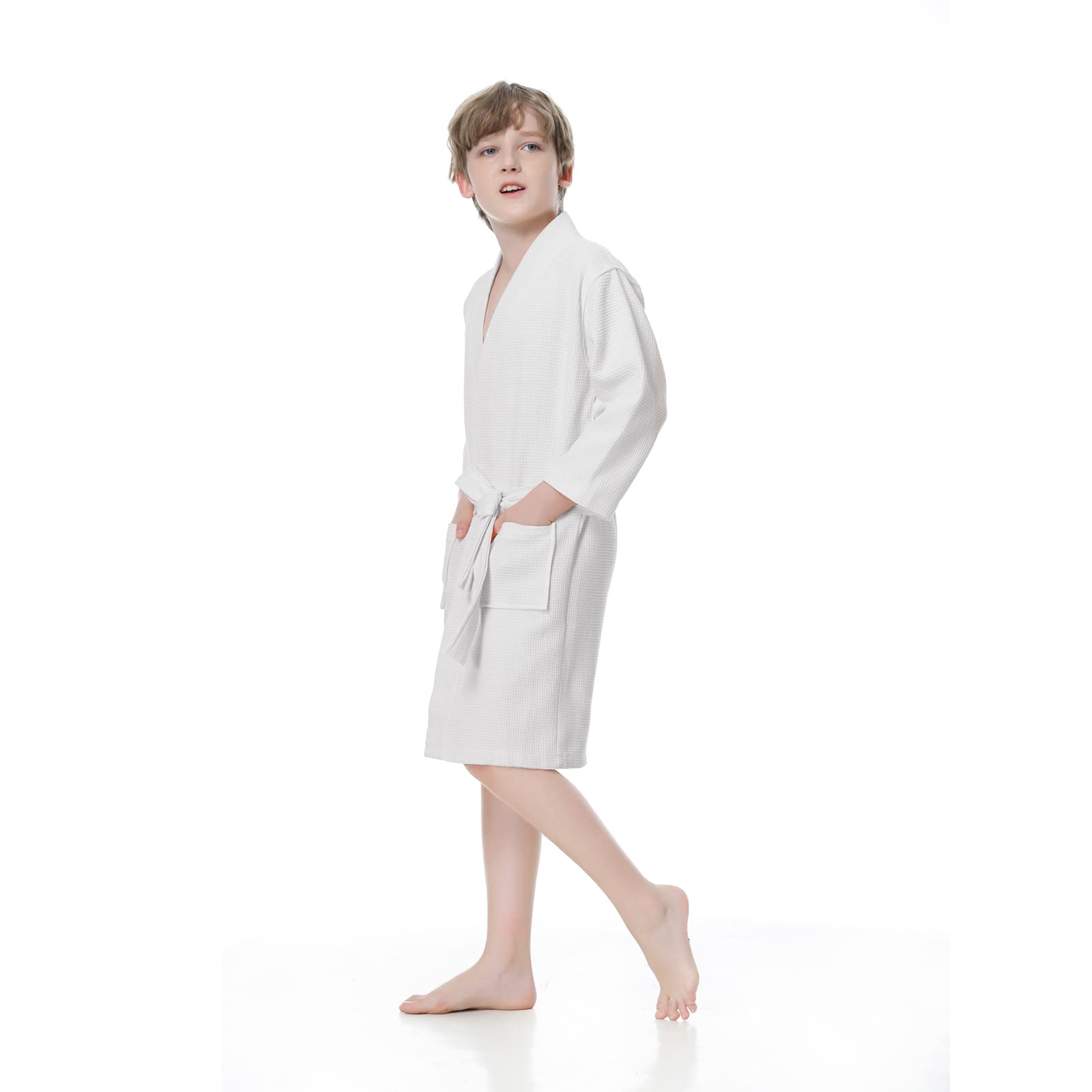 TopTie Kids Bathrobe for Boys & Girls - Lightweight Waffle Sleepwear Robe for Ages 3-10 - Soft & Comfortable for Bedtime, Lounging & After Bath