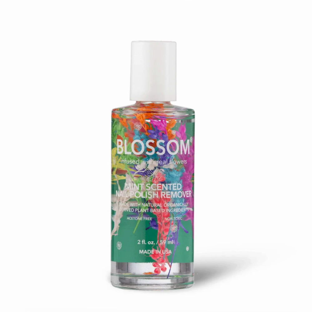 Blossom All Natural Scented Vegan Nail Polish Remover - Nontoxic & Cruelty Free (Mint Scent, 2 oz) - Gentle Formula for Home, Salon & Travel Use