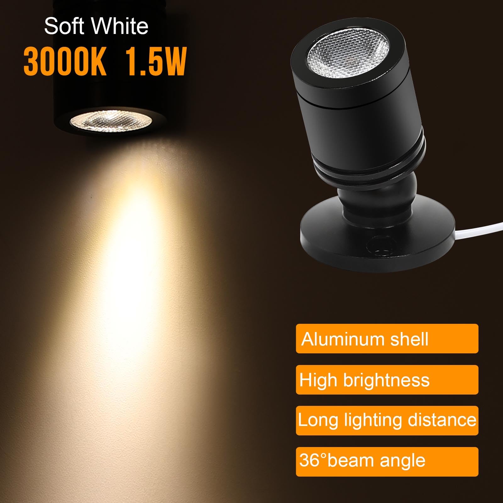 Taysing Battery Powered LED Spotlight USB Lights - 3000K Warm White, 2 Pack - Perfect for Wall Art Display, Dartboard, Painting & Artwork Accent Lighting - Indoor Stick Spot Lights for Home Gallery, Museum & Retail Store Lighting