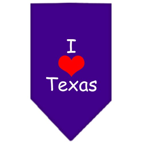 Mirage Pet Products Small Purple I Heart Texas Screen Print Dog Bandana - Perfect for Texas Pride, Pet Photos & Special Occasions