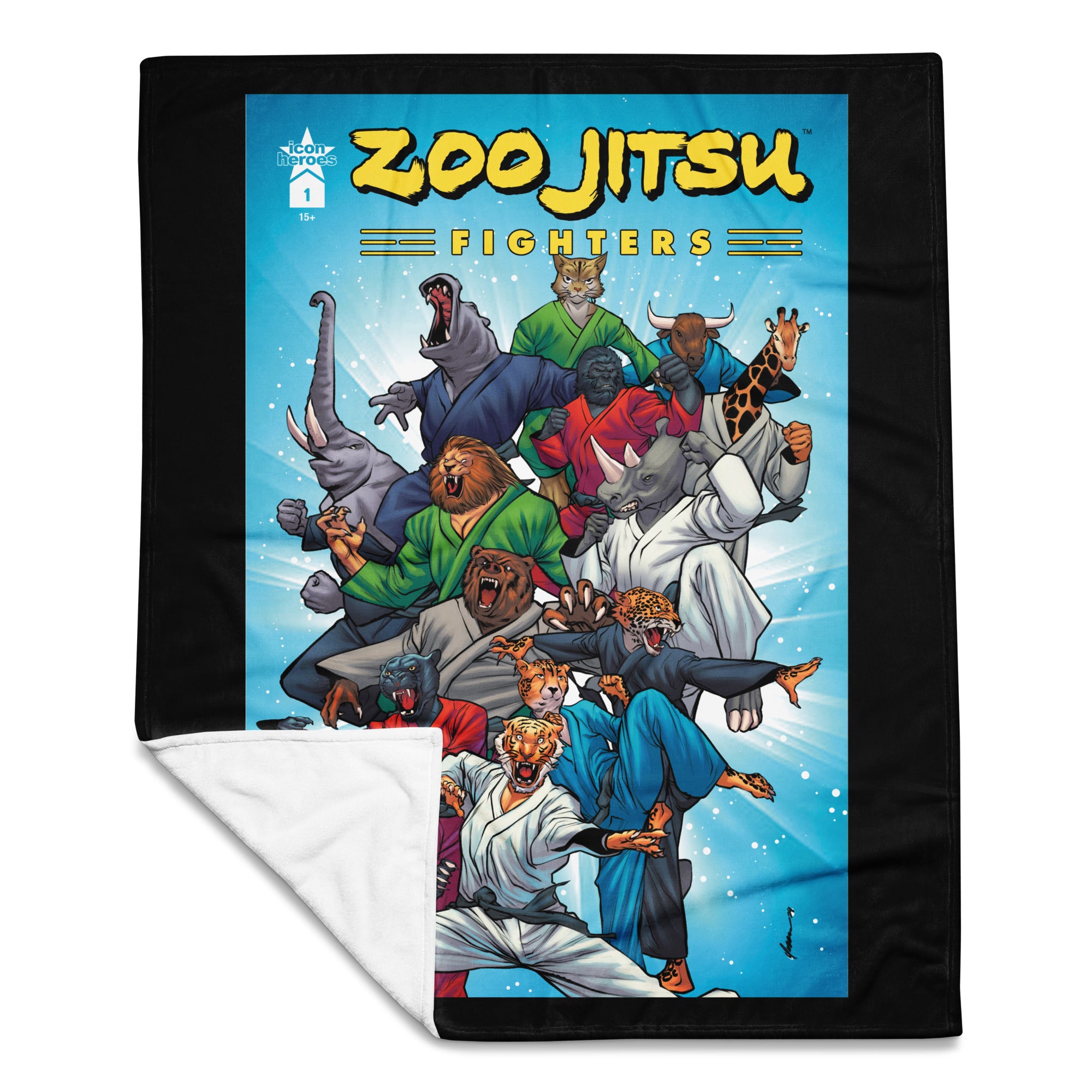 Zoo Jitsu Fighters #1 Cover E Balbi Throw Blanket - Soft Flannel Blanket for Couch, Bed & Travel - Anime Inspired Design for Gamers & Comic Fans