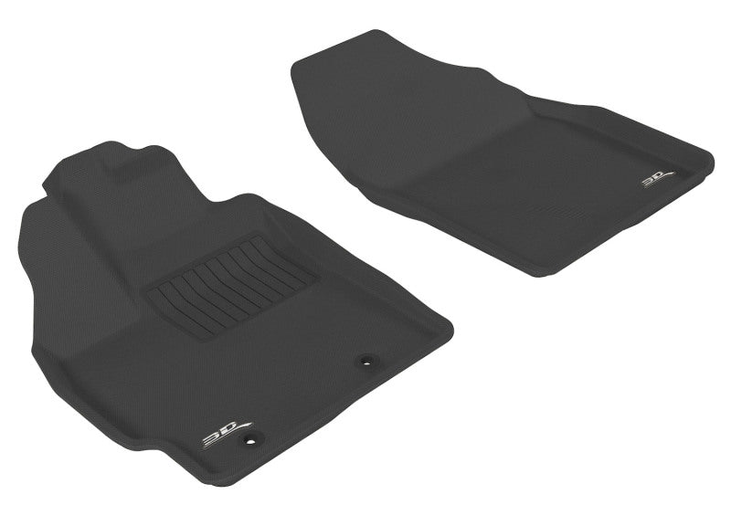 3D MAXpider Custom Fit All-Weather Floor Mats for 2010-2011 Toyota Prius (1st Row) - Kagu Series Black Car Mats | Perfect for Daily Commuting, Road Trips & Winter Protection