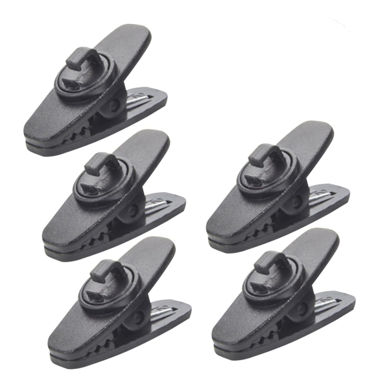 Universal Headphone Cable Clamp - 5 Pack Rotating Earphone Holder for Vertical/Horizontal Surfaces | Easy Installation, Durable Black Design | Perfect for Office, Gaming & Travel Accessories