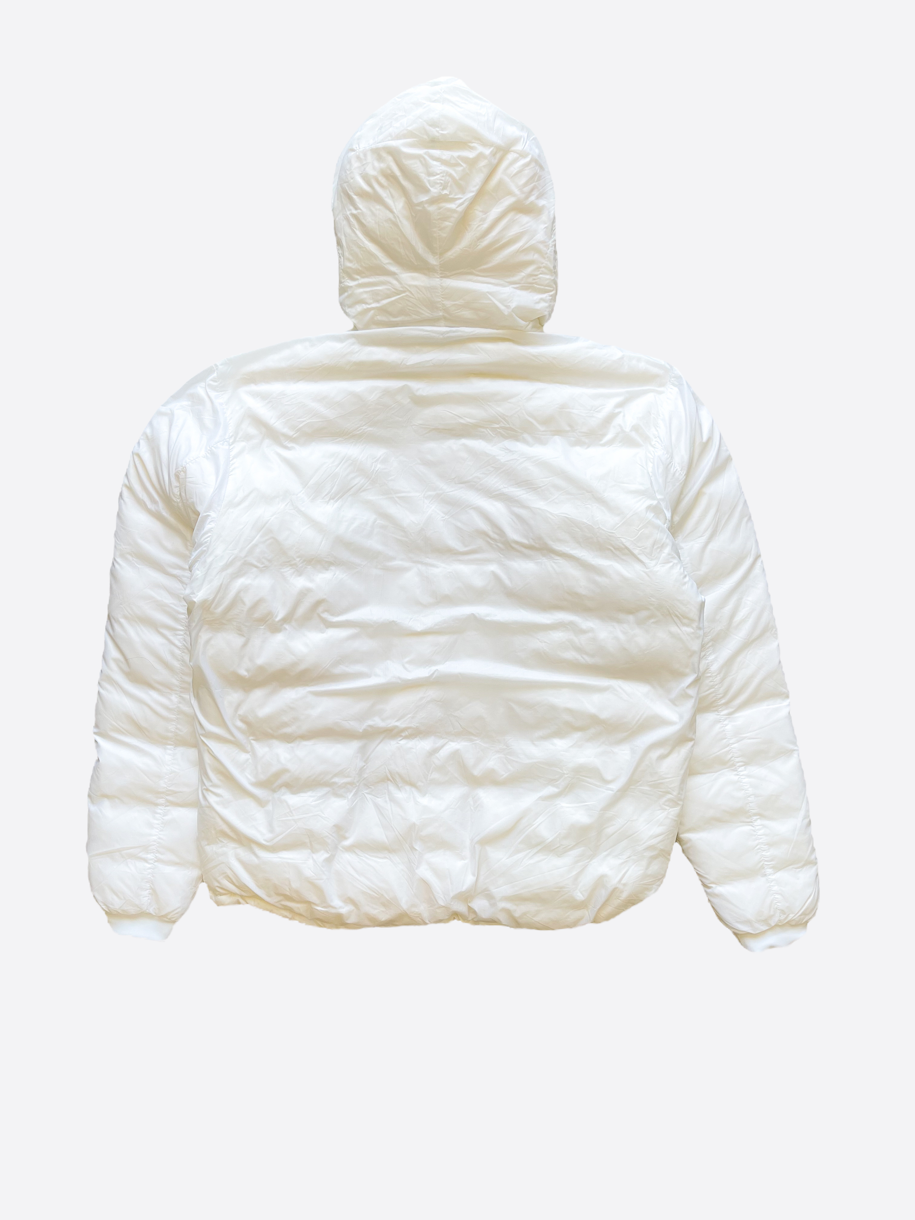 Canada Goose White Lodge Hoody Men's Jacket - Waterproof Winter Coat with Fur Trim Hood for Outdoor Activities & Cold Weather Protection