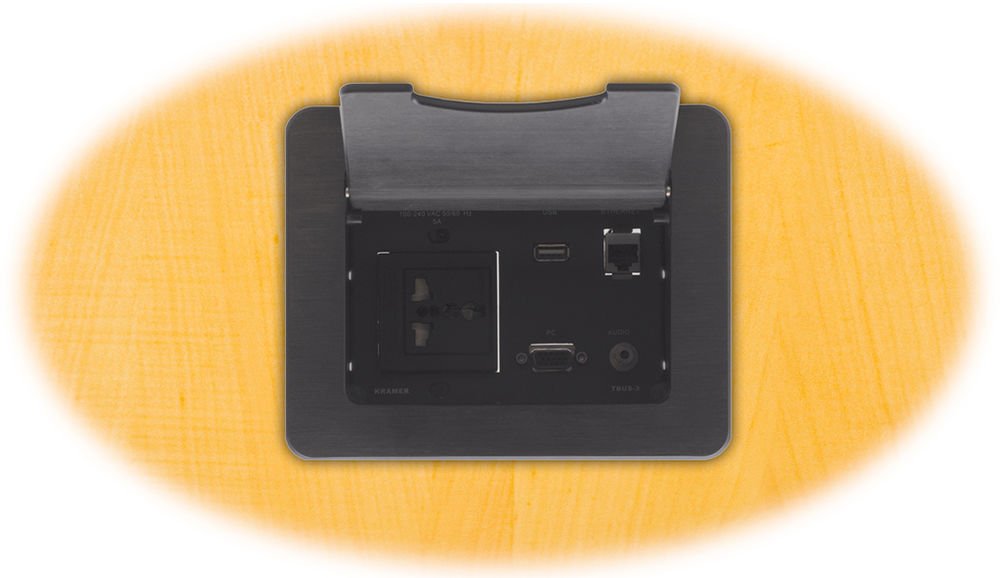 Kramer Electronics TBUS Tilt-Up Lid for Table Mount - Modular Multi-Connection Solution for Conference Rooms & Office Desks
