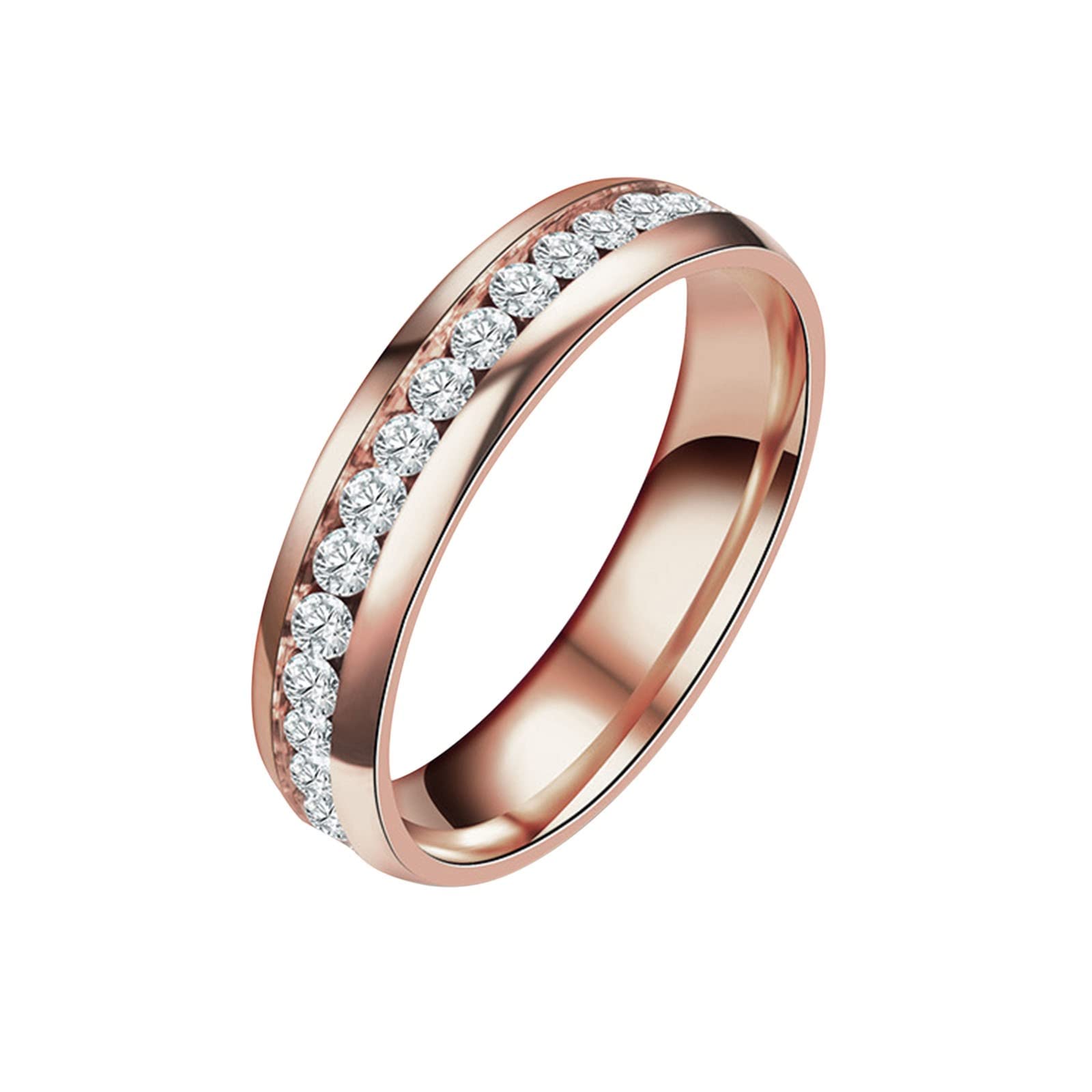 6MM Titanium Steel Diamond Sandblasted Wedding Band Rings for Women & Girls - Chunky Silver, Rose Gold, Frosted Geometry Rings Size 6-13 - Perfect for Weddings, Anniversaries, Gifts & Everyday Fashion