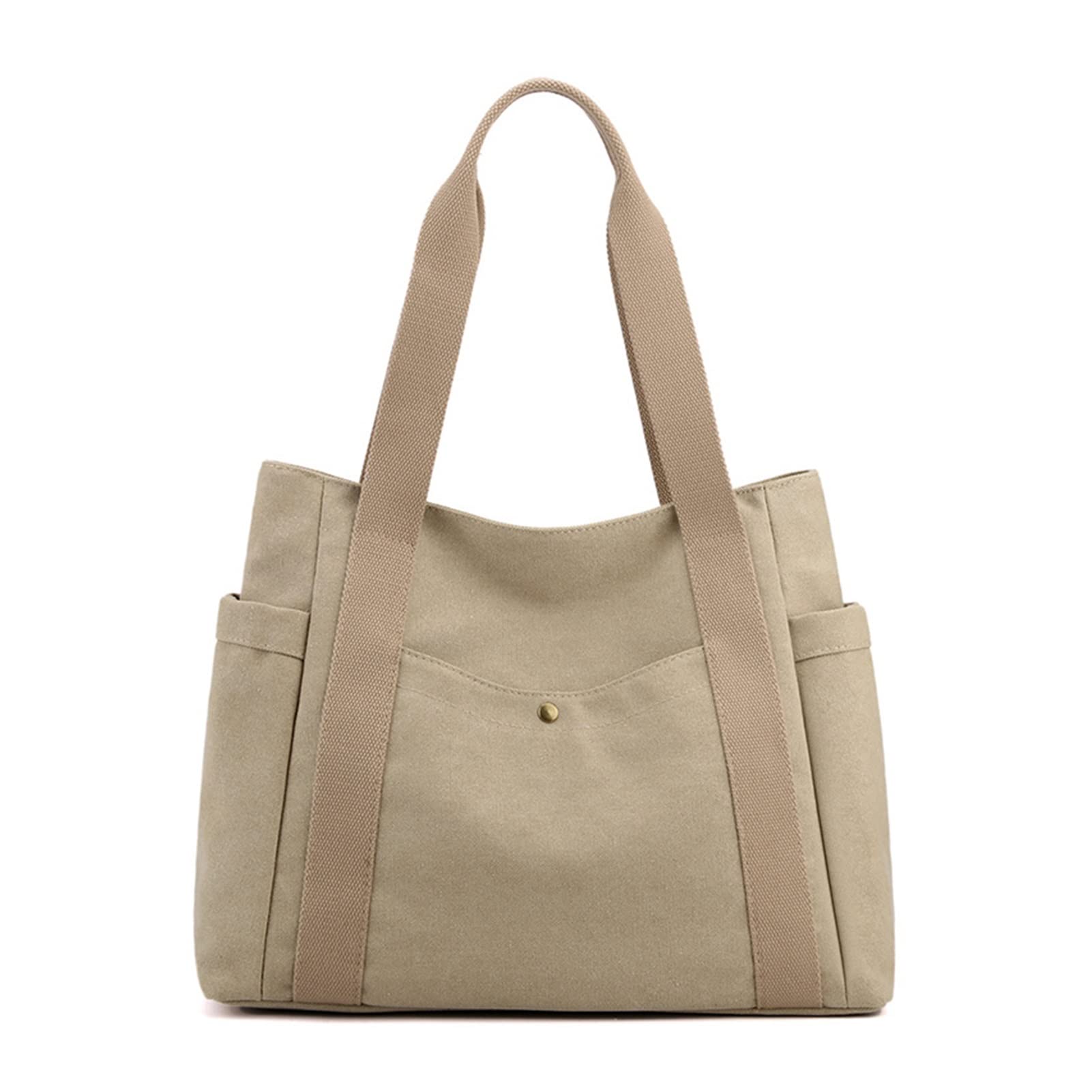 ZHUZHU Your Heart Fashion Canvas Women's Handbag Wallet - Large Capacity Casual Tote Shoulder Bag for Ladies (Khaki) | Perfect for Work, Travel & Everyday Use