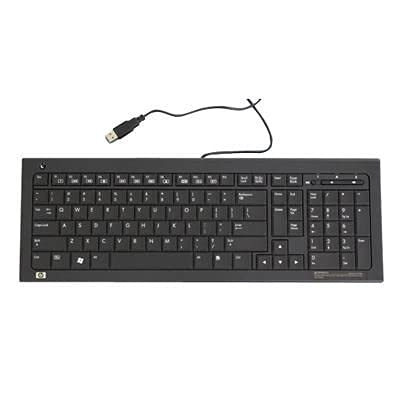 HP 539130-DE1 Low Cost USB Wired Keyboard - Full-Size 100% Layout, Black | Perfect for Office, Home & Gaming Computers