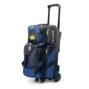 Brunswick Quest 3 Ball Triple Roller Black Bowling Bag for Men & Women - Durable Bowling Ball Carrier with Wheels for League Play & Tournament Travel