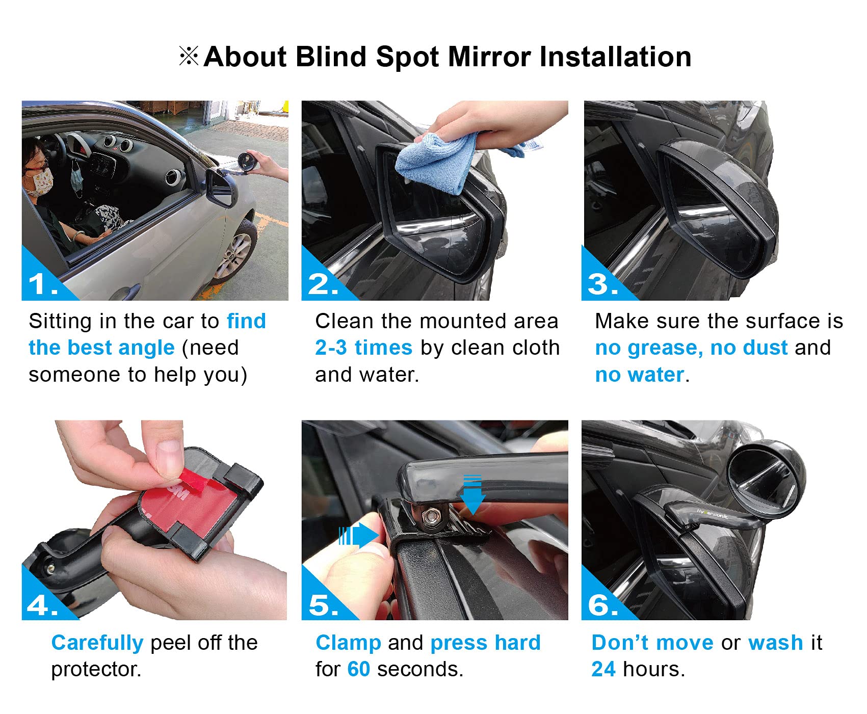 2-Pack Car Rear View Mirror - Wide Adjustable Blind Spot Mirror, Round Convex Panoramic Side Mirrors for Cars, SUVs & Trucks | Enhanced Safety & Visibility for Parking, Lane Changes & Highway Driving