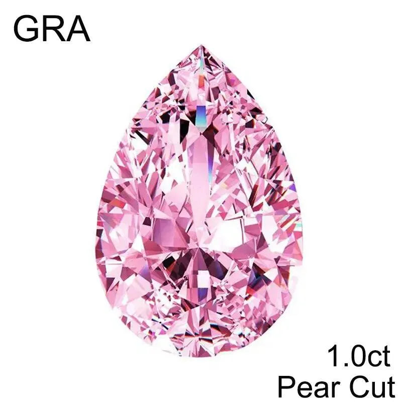 **100% Real Pink Loose Moissanite Gemstone - Lab-Created for Women's Jewelry (Round/Pear/Emerald/Oval Cut) | GRA Certified | Perfect for Engagement Rings, Wedding Bands & Fashion Jewelry**