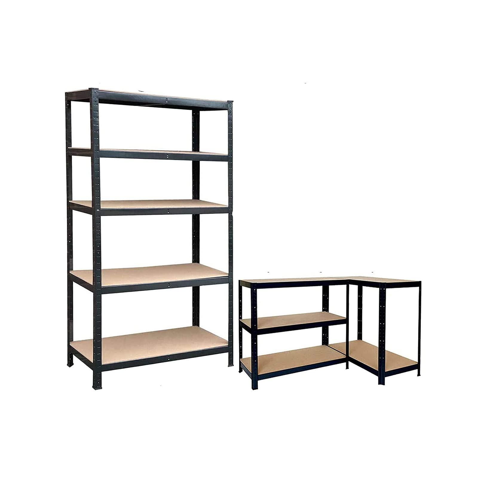 5-Tier Heavy Duty Metal Storage Shelves - Adjustable Steel Shelving Unit for Garage, Workshop & Home Organization (180x90x40cm) - Perfect for Storing Tools, Supplies & Household Items