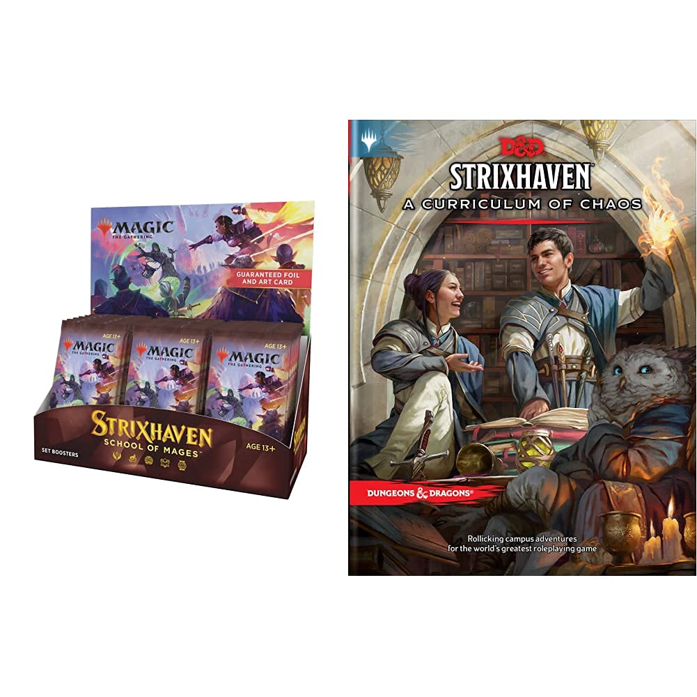 Strixhaven MTG Set Booster Pack + Curriculum of Chaos D&D Adventure Book Bundle | Magic: The Gathering & Dungeons & Dragons Crossover | Perfect for MTG Collectors and D&D Game Masters