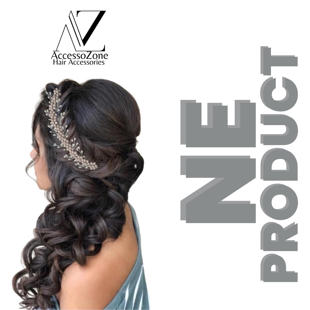 Leaf Crystal Purple Bead Hair Pin for Women - Elegant Bridal Wedding Headpiece & Decorative Hair Accessory | Perfect for Hairstyles, Brides, Parties, Updos & Curls | Great for Weddings, Proms, Date Nights & Special Occasions