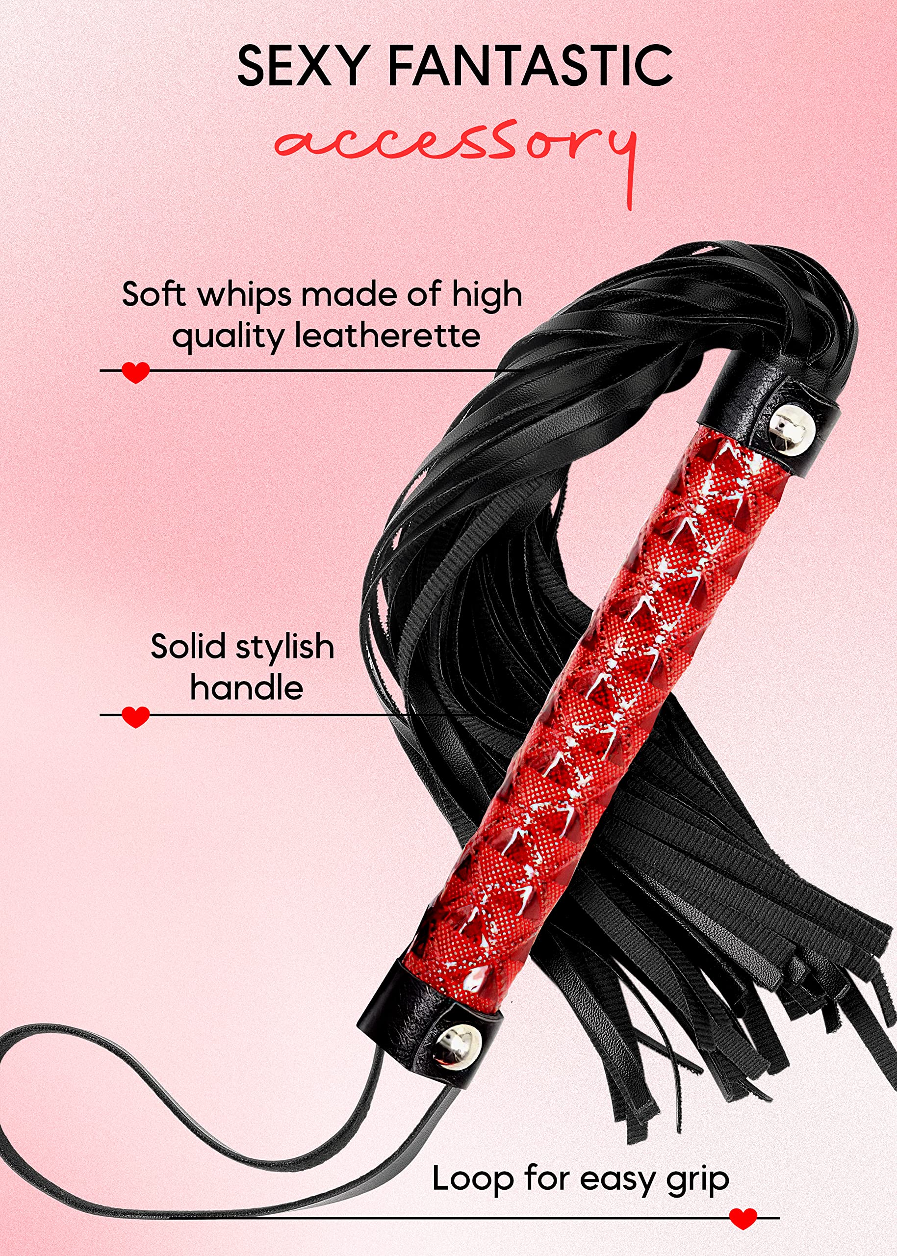 BDSM Spanking Paddle Set - Double Layer Flogger & Whip for Adults - Bondage Kits for Couples Sex Play - Perfect for Sensual Massage, Role Play & BDSM Exploration
