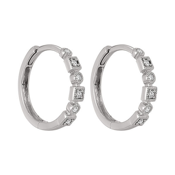 14K White Gold Diamond Stud Earrings (1/8 CTW) - Perfect for Weddings, Anniversaries & Special Occasions