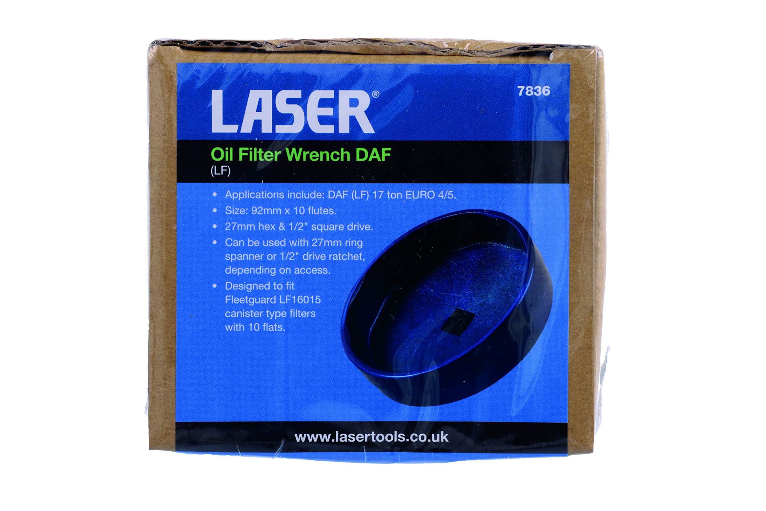 Laser 7836 Oil Filter Wrench for DAF Trucks - Heavy Duty Oil Filter Removal Tool for Automotive & Truck Maintenance
