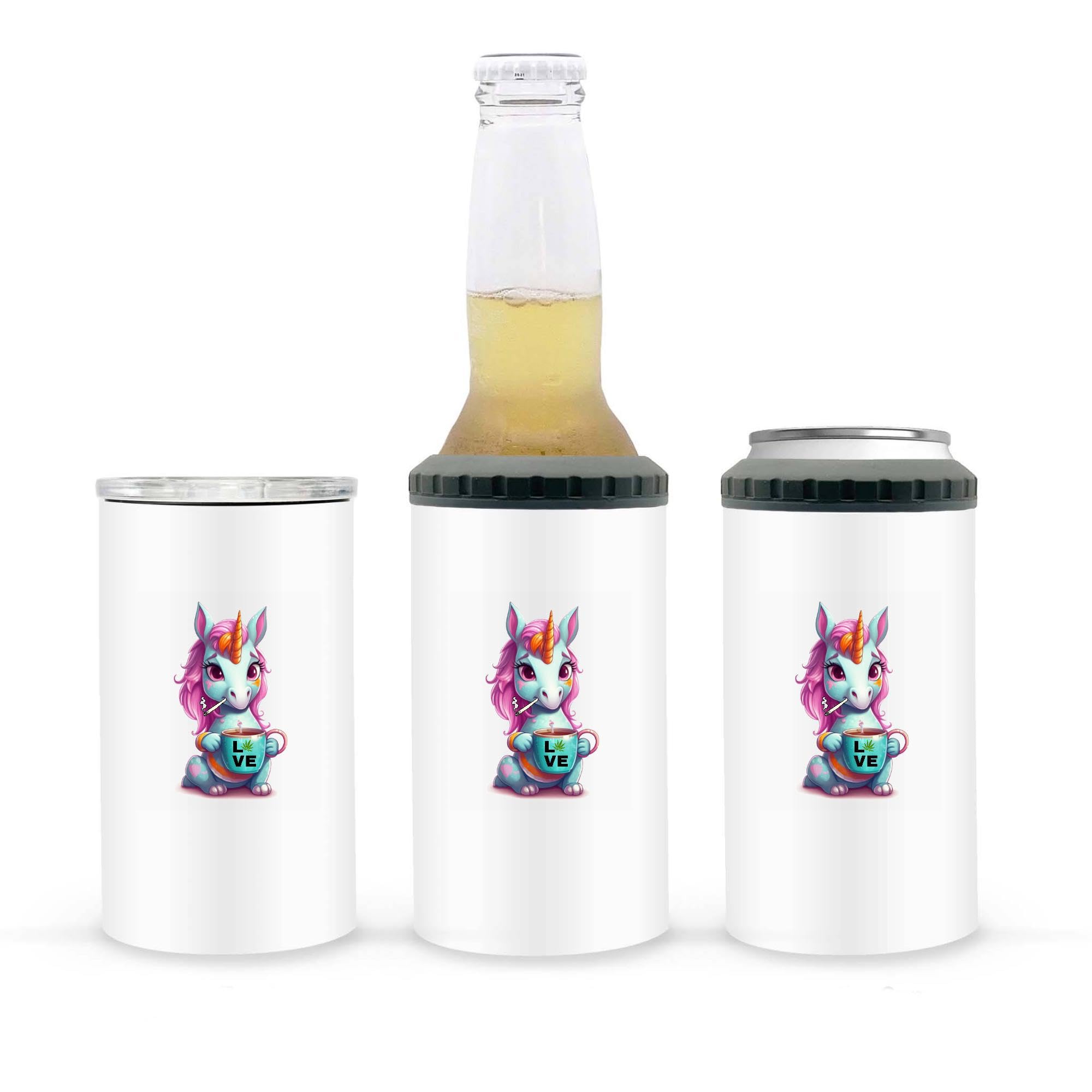 16Oz Insulated Tumbler with Unicorn Design - Perfect Gift for Cannabis Enthusiasts & Weed Lovers - Keeps Drinks Cold for Hours - Ideal for Smoking Sessions, Outdoor Adventures & Home Use