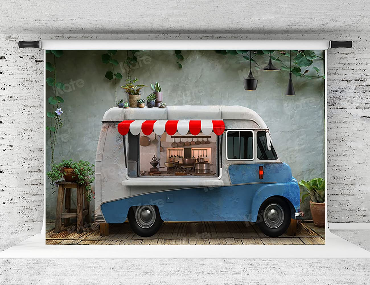 Blue Truck Backdrop for Kids Birthday Party & Photo Studio Props
