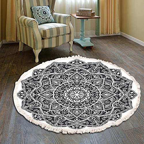 Modern Round Non-Slip Soft Area Rug - 200cm Artistic Chic Carpet for Living Room, Bathroom & Entryway - Perfect for Home Decor, Bedroom Floor Mat, and Doormat Use