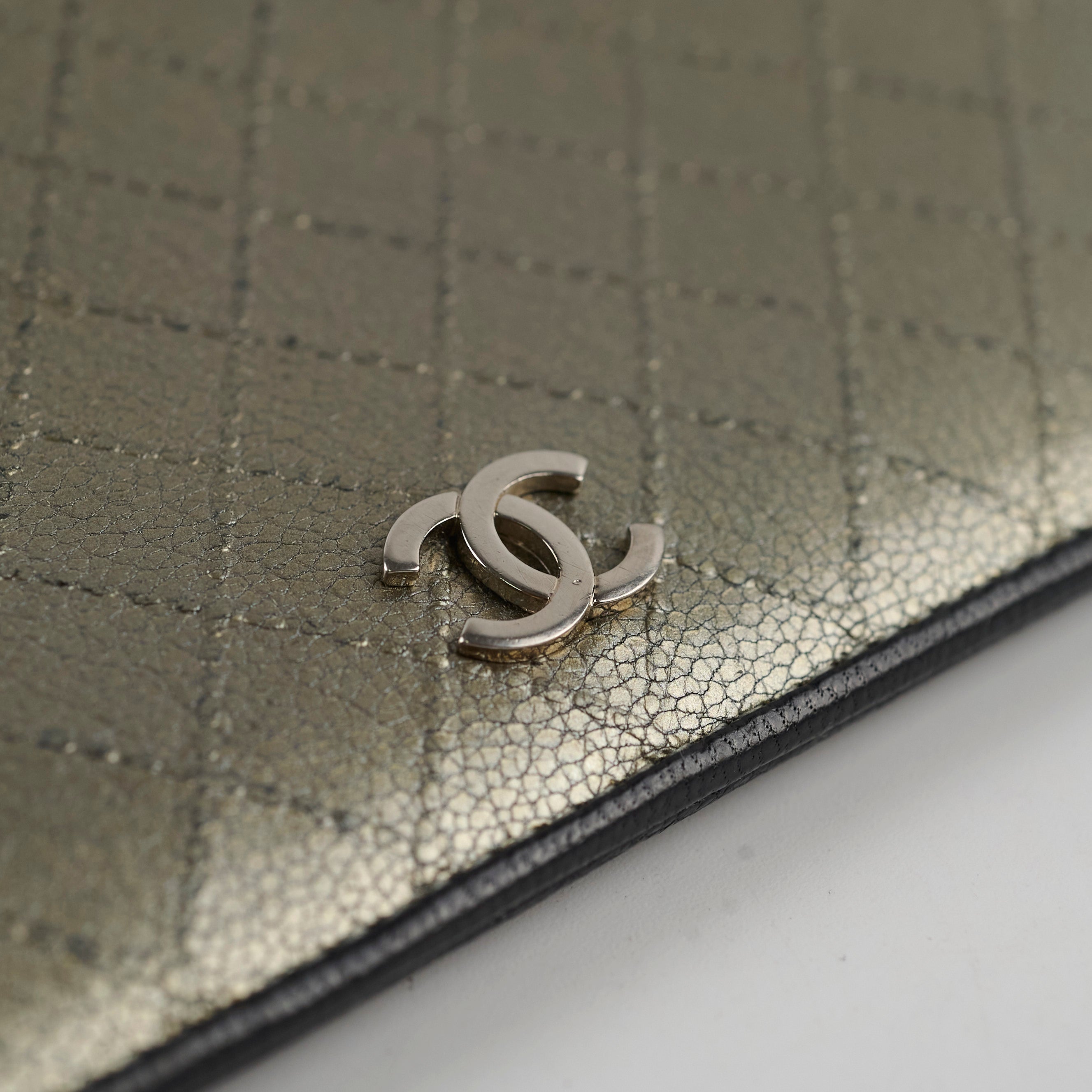 Chanel Metallic Long Wallet for Women - Luxury Leather Zip Around Wallet with RFID Protection - Perfect for Everyday Use, Travel & Gift Giving