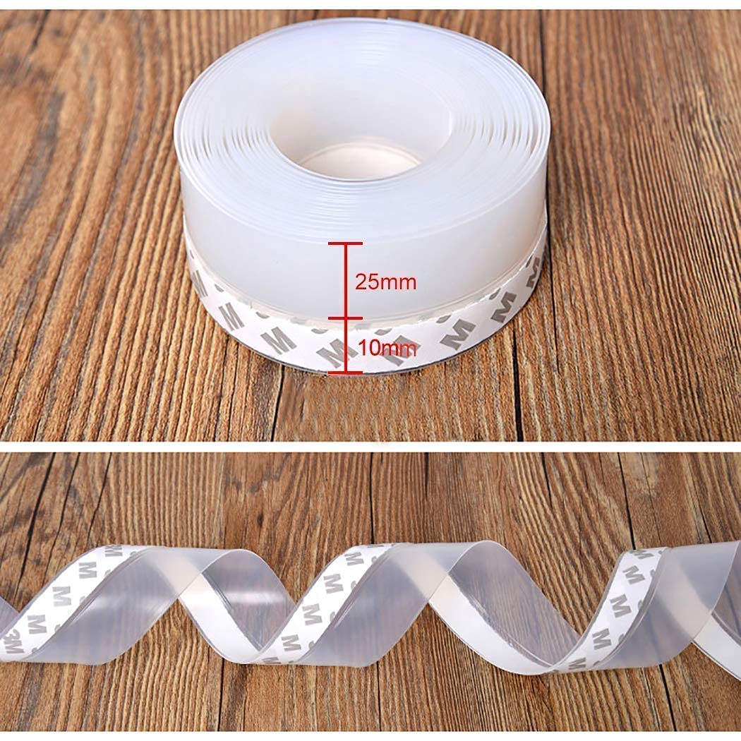 DIOXIT Silicone Door Seal Strips - Self Adhesive Weatherproof Soundproofing Tape for Doors & Windows | 3M White Windproof Insulation Strip | Perfect for Home, Office & RV to Block Drafts, Noise & Insects