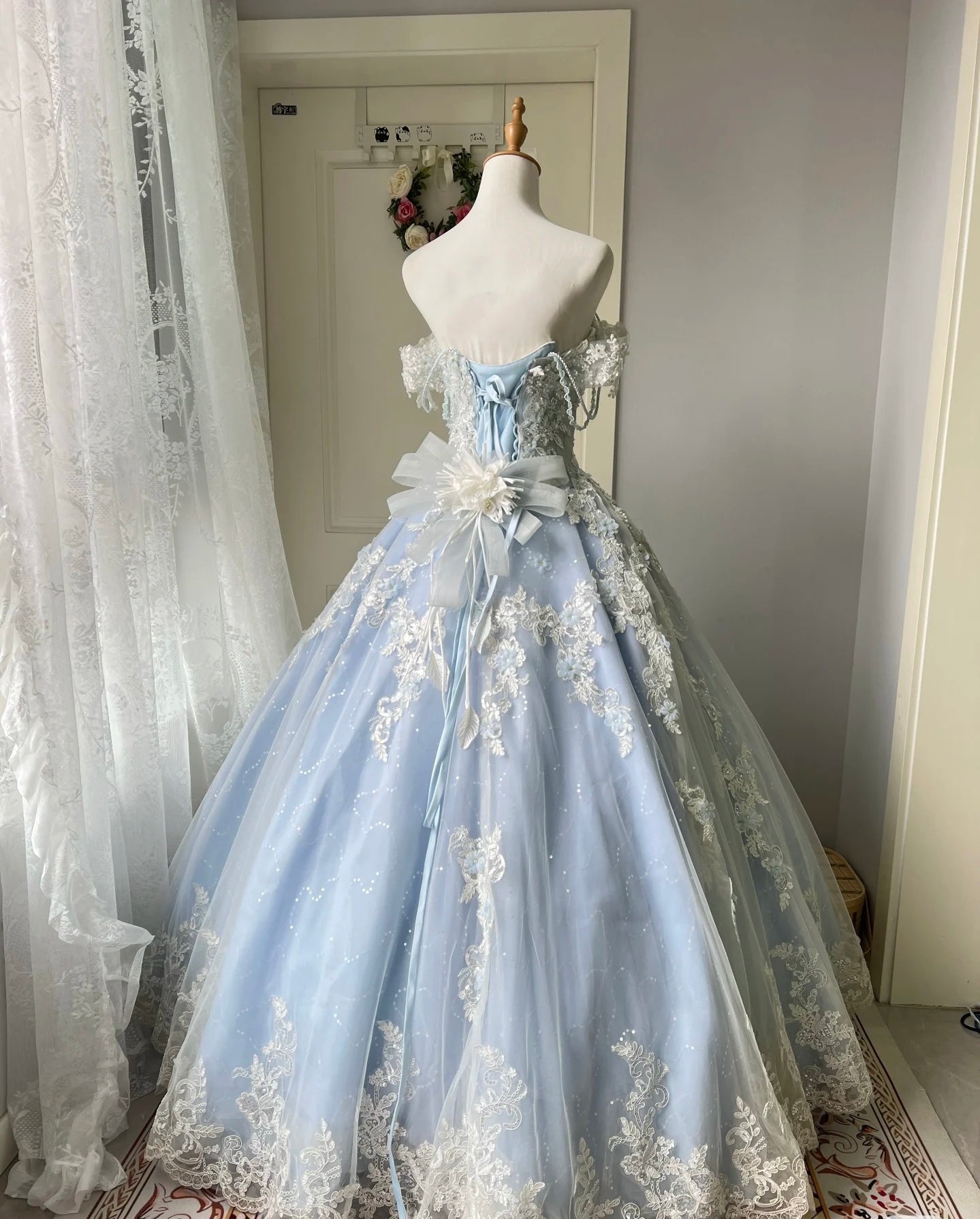 Elegant A-Line Sweet 16 Blue Birthday Dress with Beaded Applique - Quinceanera Party Gown J6564 | Perfect for Quinceañeras, Sweet 16 Parties & Formal Celebrations