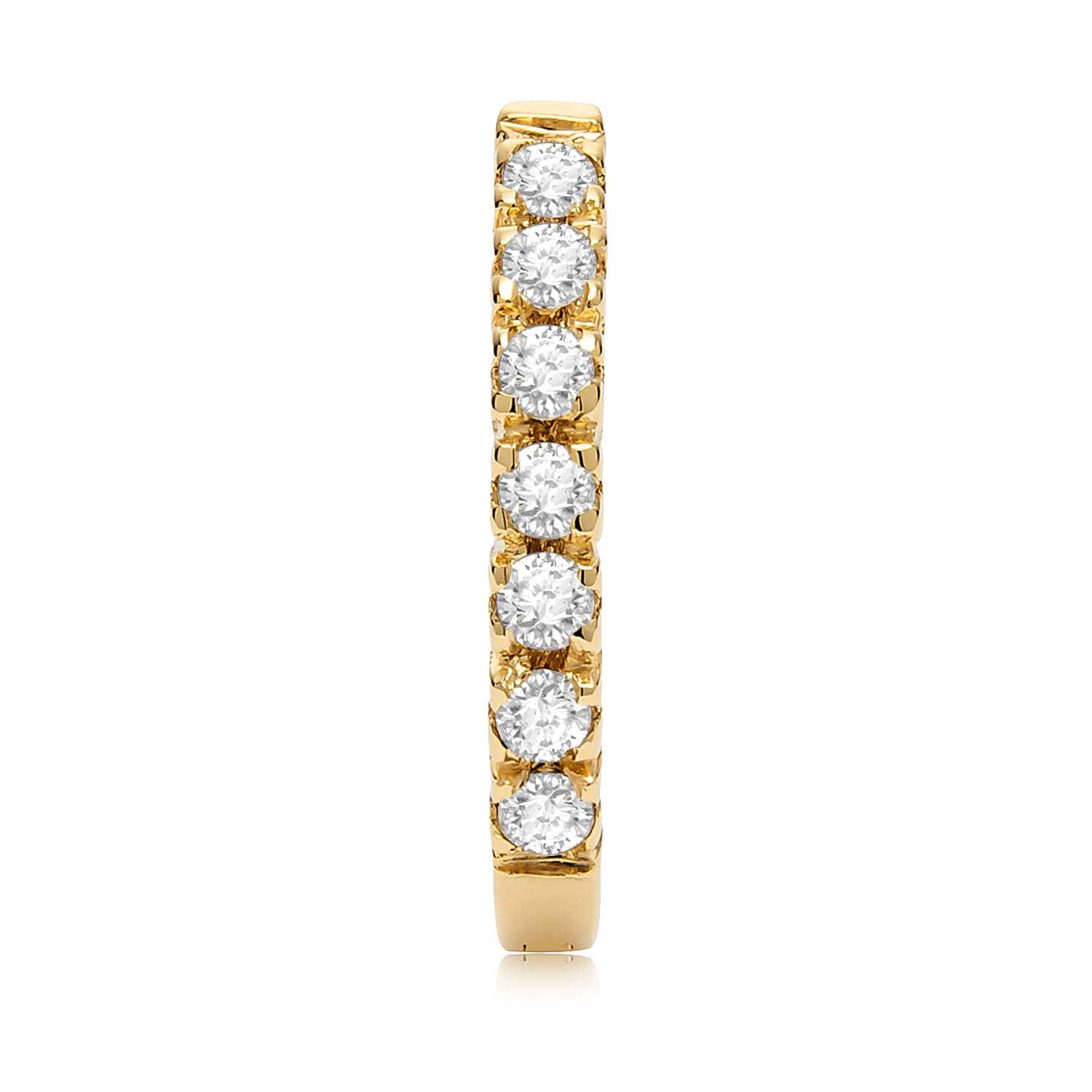 14K Solid Gold Huggie Hoop Earrings with Cubic Zirconia - Round Cut Design | Pave or 3-Stone Setting Options | Gift Box Included | Perfect for Everyday Wear, Date Nights & Special Occasions