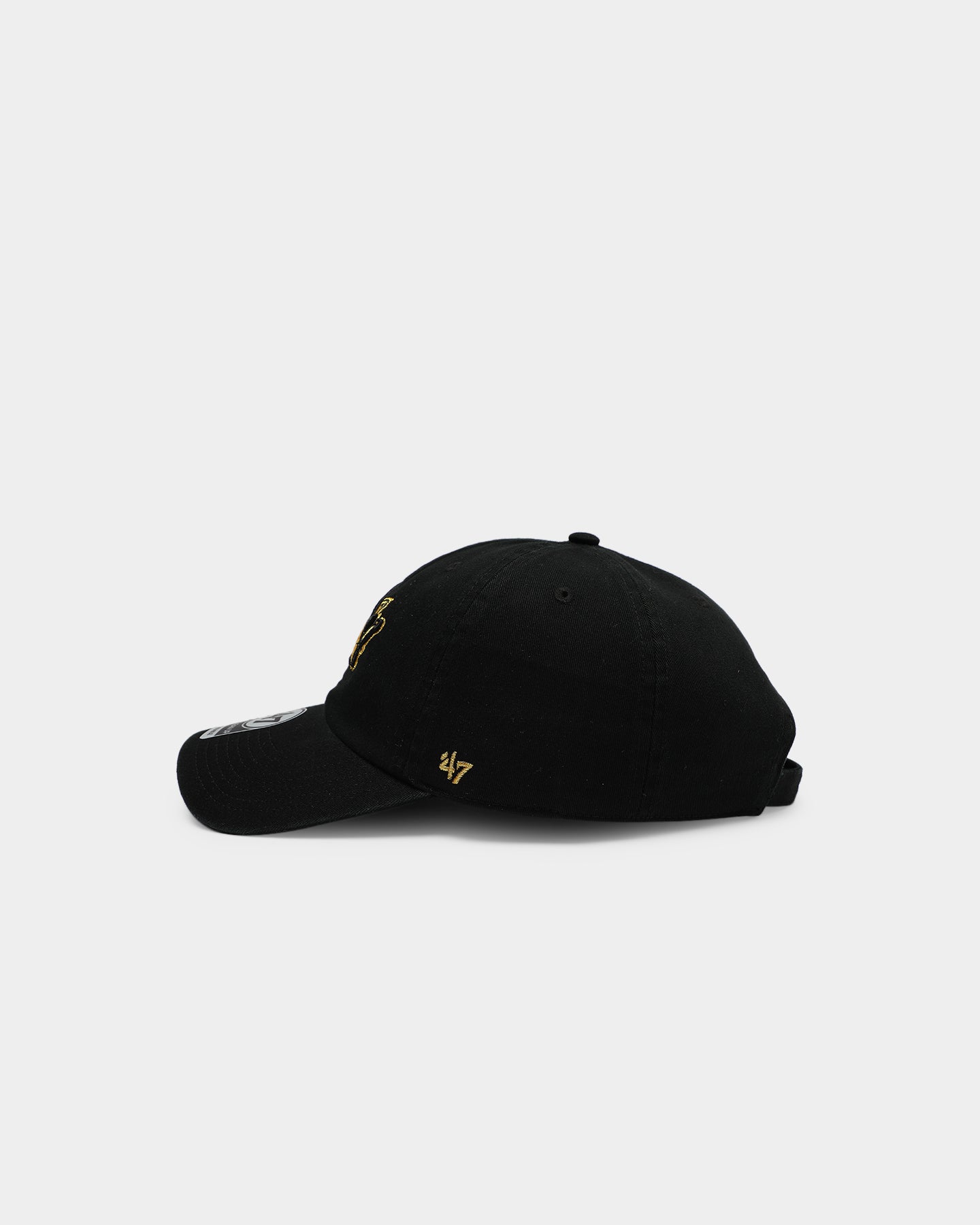 47 Brand San Jose Sharks Clean Up Strapback Adjustable Hat - Black & Gold Hockey Cap for Men & Women - Perfect for NHL Games, Sports Events & Casual Wear