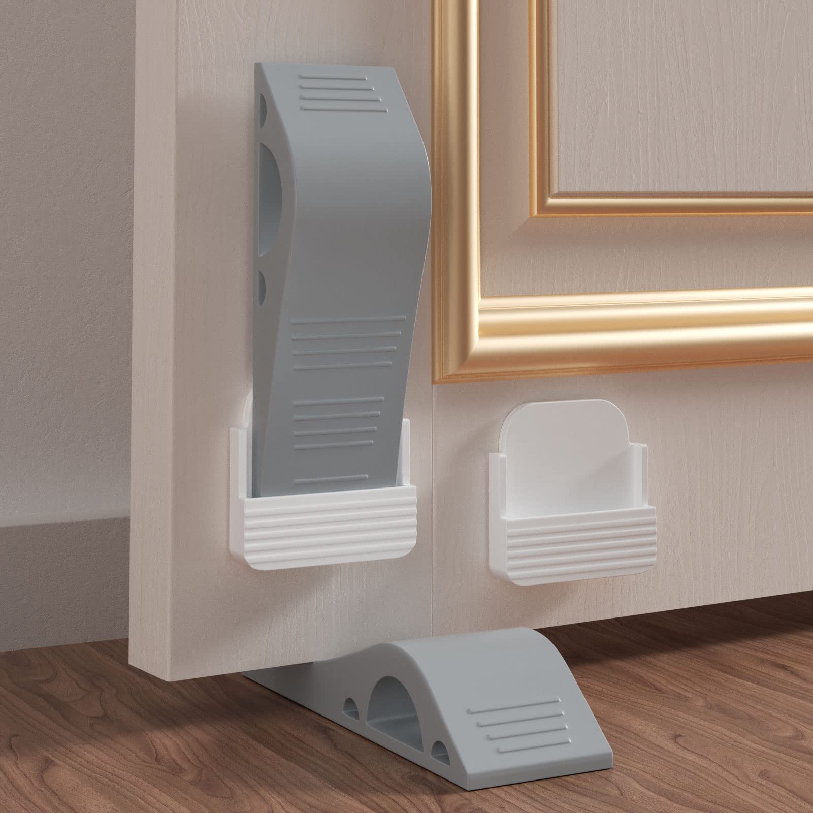 3 Pack Heavy Duty Rubber Door Stopper - Non-Slip Door Wedge for Hardwood, Tile & Carpet Floors | Door Security Jammer for Bottom Gap Under 0.8
