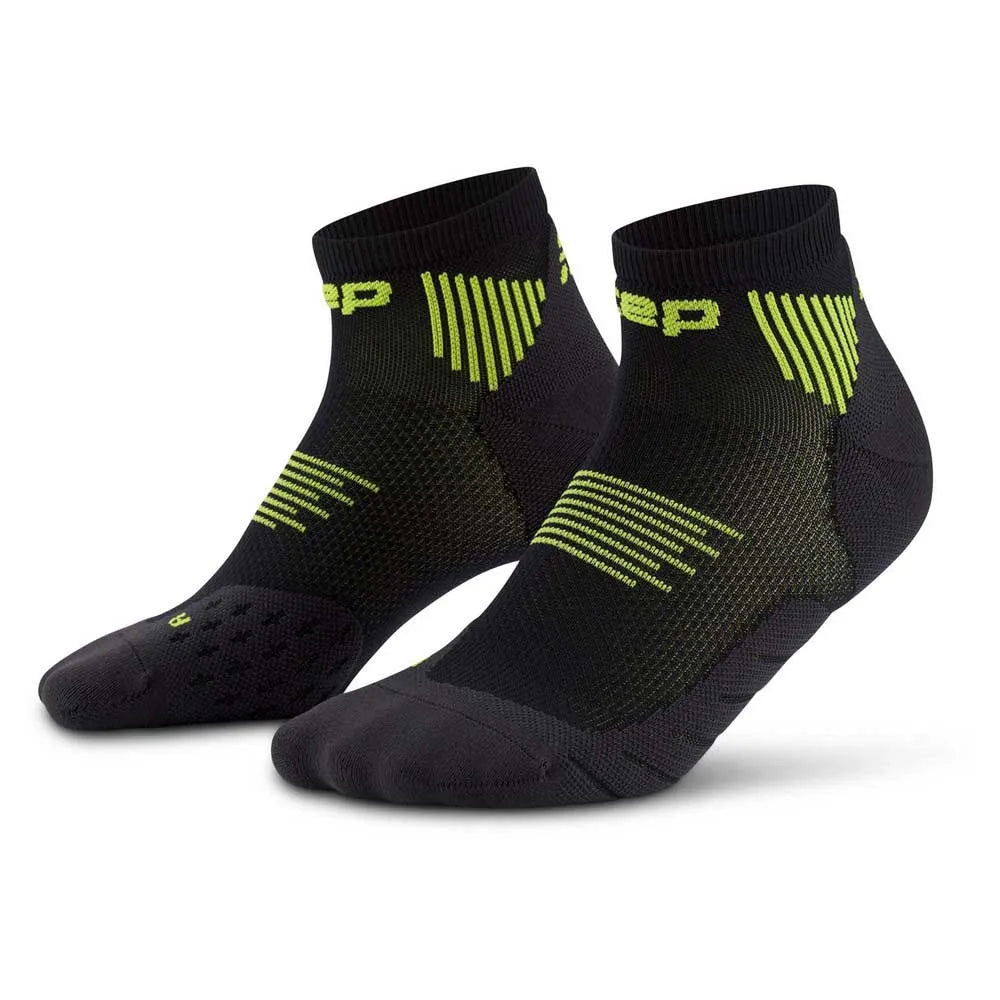 CEP Men's Running Socks Low Cut 5.0 - Breathable Performance Athletic Socks for Jogging, Gym & Marathon (Black/Lime)
