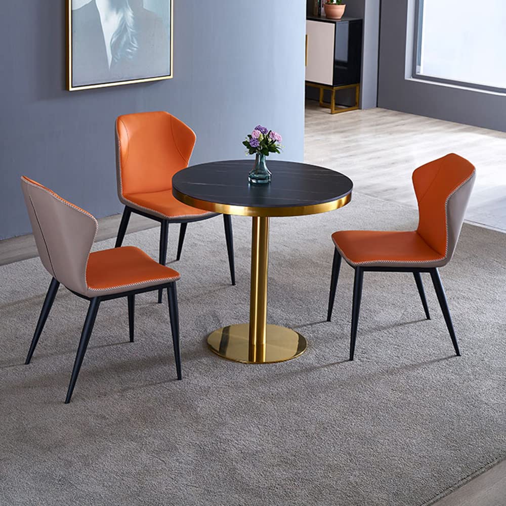 Luxury Round Dining Table - Modern Sintered Stone Pedestal Base Kitchen & Coffee Table (27.6