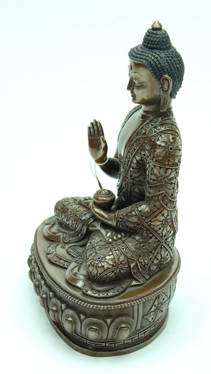 Amoghshiddhi 9 Inch Bronze Statue - Handcrafted Buddhist Deity Sculpture for Home Altar, Meditation Room & Spiritual Decor