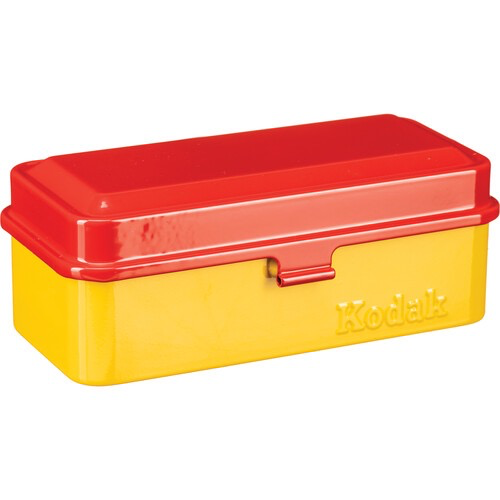 Kodak Steel Film Case for 120/135mm - Red Lid & Yellow Body | Compact & Durable Film Storage Solution for Photographers & Travel Use