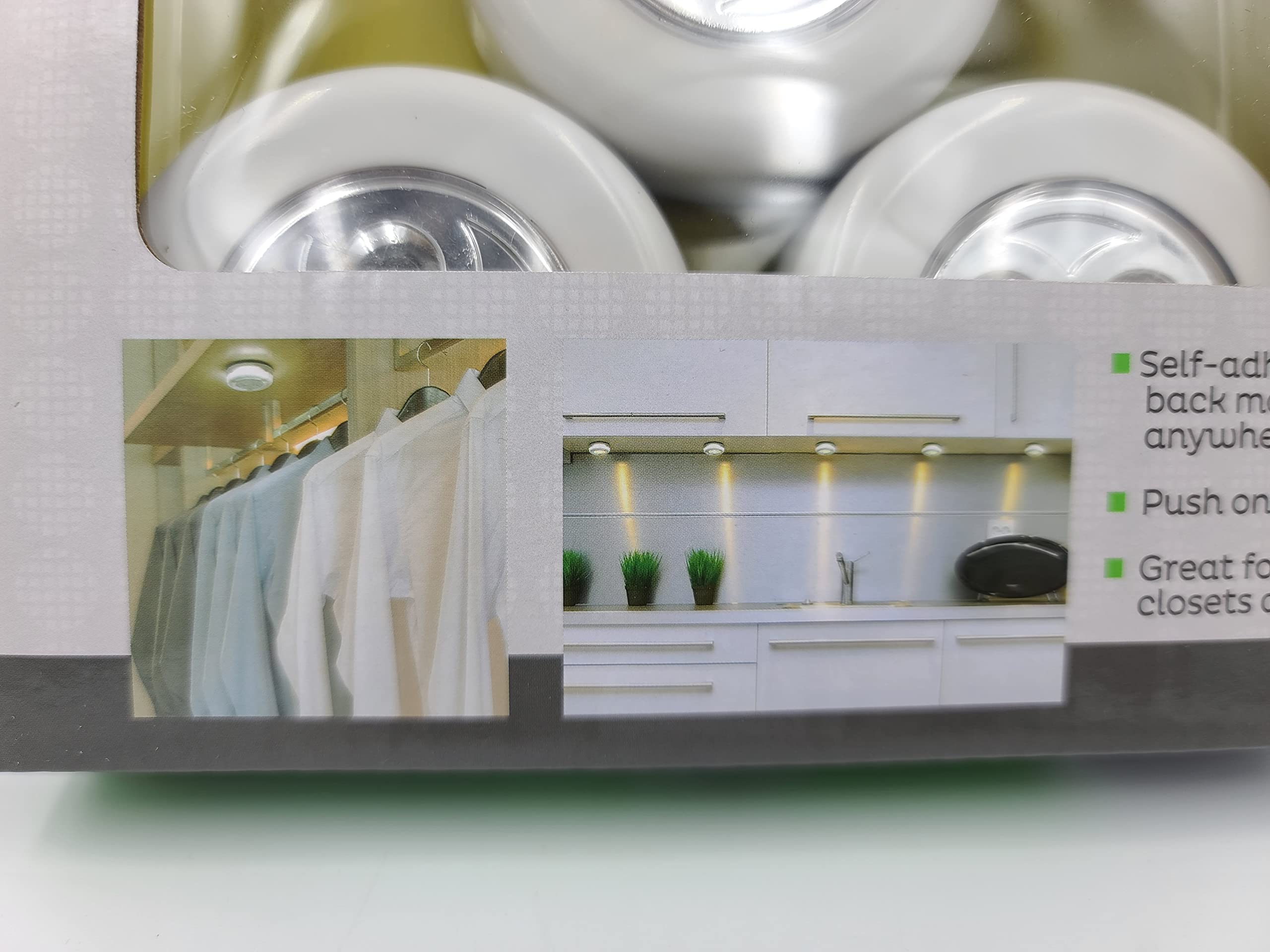 10 Pack Premium LED Push Lights - No Wires, Battery Operated, Perfect for Closets, Cabinets, Wardrobes & Night Lights