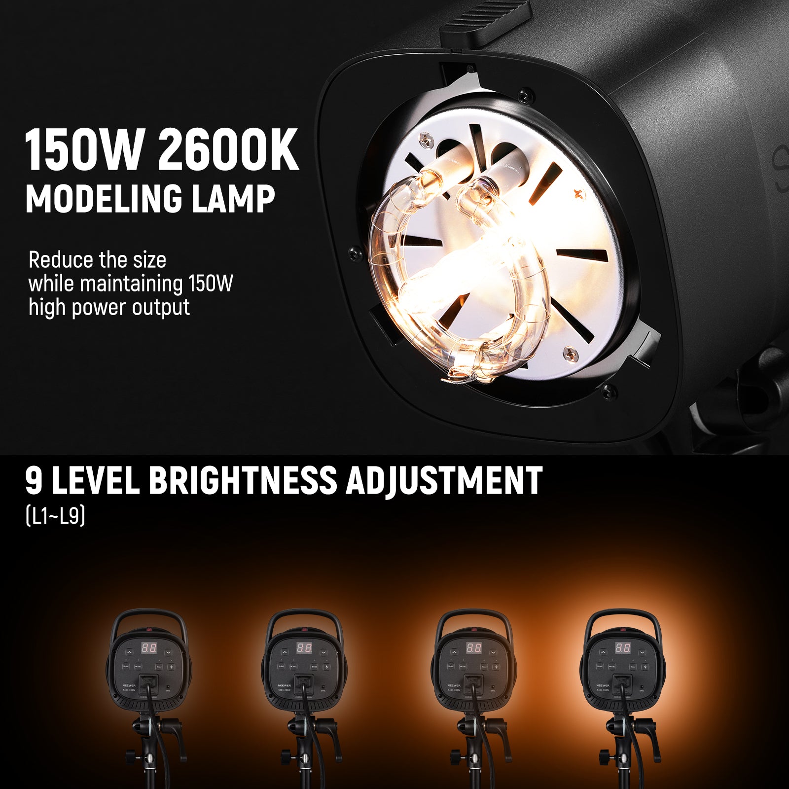 NEEWER S101 300W Studio Monolight Flash - Professional Photography Lighting for Portraits, Product Shoots & Commercial Photography