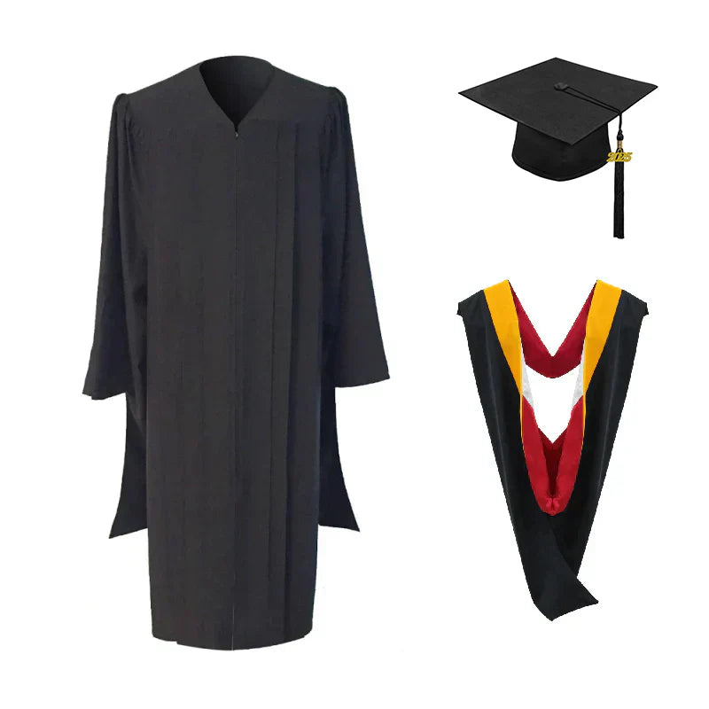 Ohio State University Graduation Cap, Gown & Hood Set - Complete Masters Degree Regalia Package for Commencement Ceremony