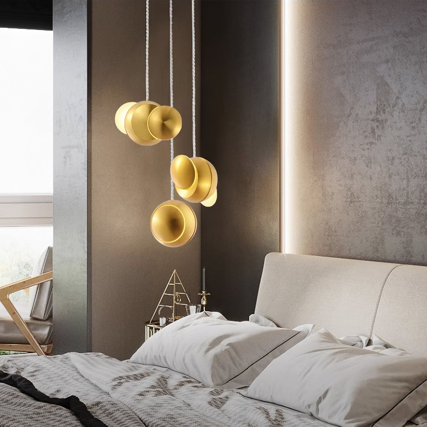 Modern Circular Cluster Pendant Light - 6-Light Chandelier for Dining Room, Kitchen Island & Living Room - Adjustable Hanging Fixture with Clear Glass Shades - Industrial Farmhouse Lighting Decor