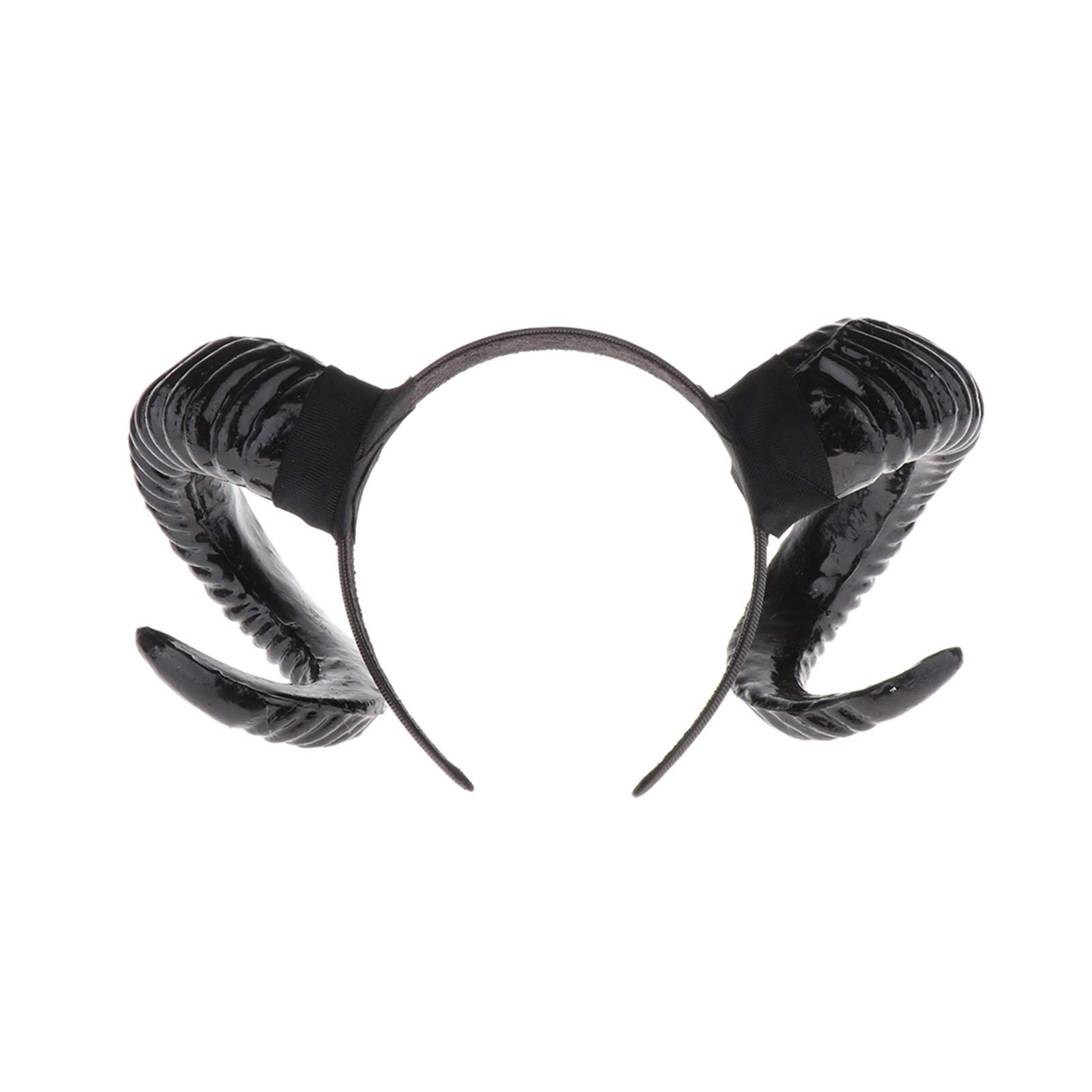 Faux Goat Horn Hair Hoop Headband for Women & Girls - Fashionable Christmas Hair Accessory (Black) - Perfect for Holiday Parties, Cosplay, and Festive Outfits