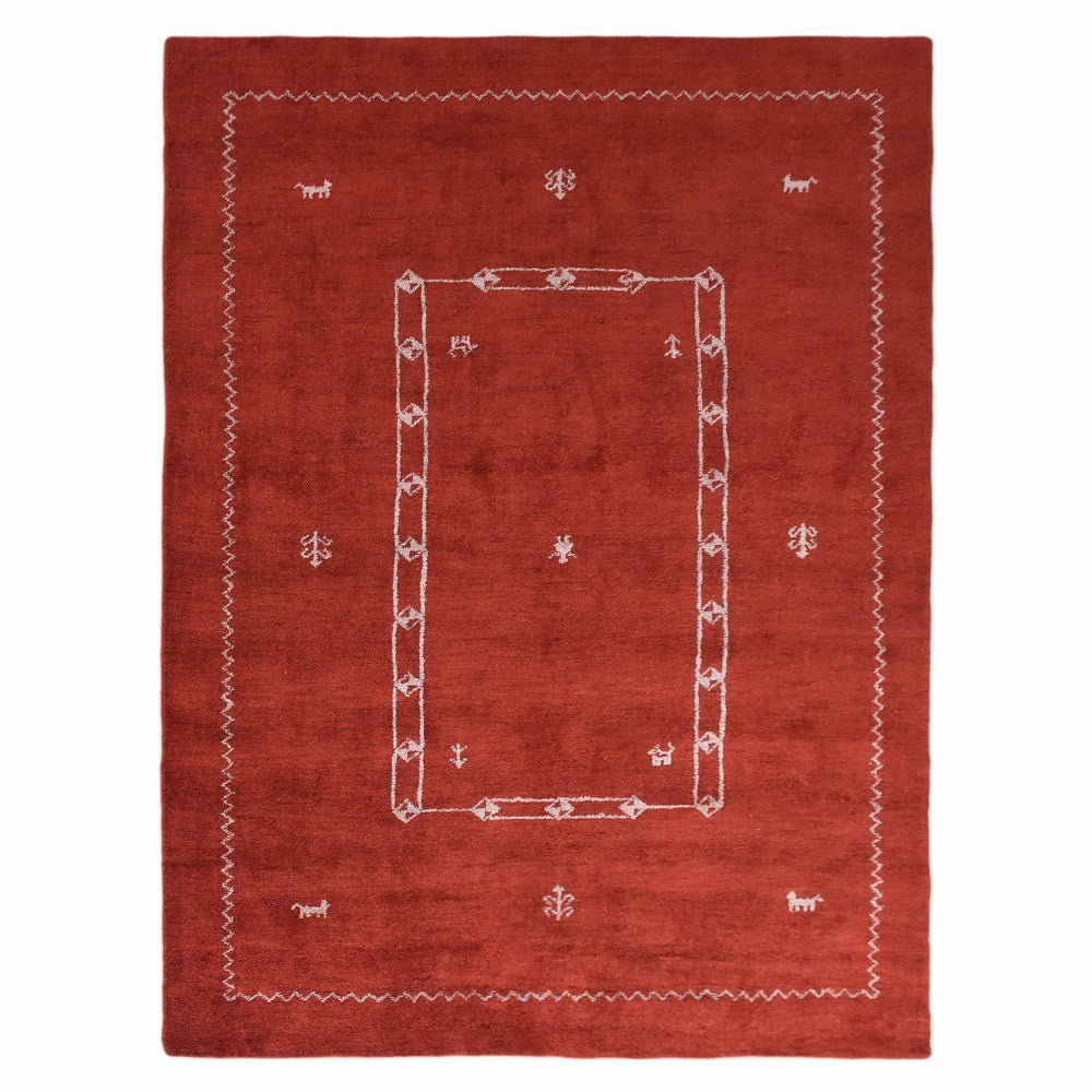 Handmade Hand-Knotted Wool Rug - Bohemian Style Area Rug for Living Room, Bedroom, or Dining Room Decor