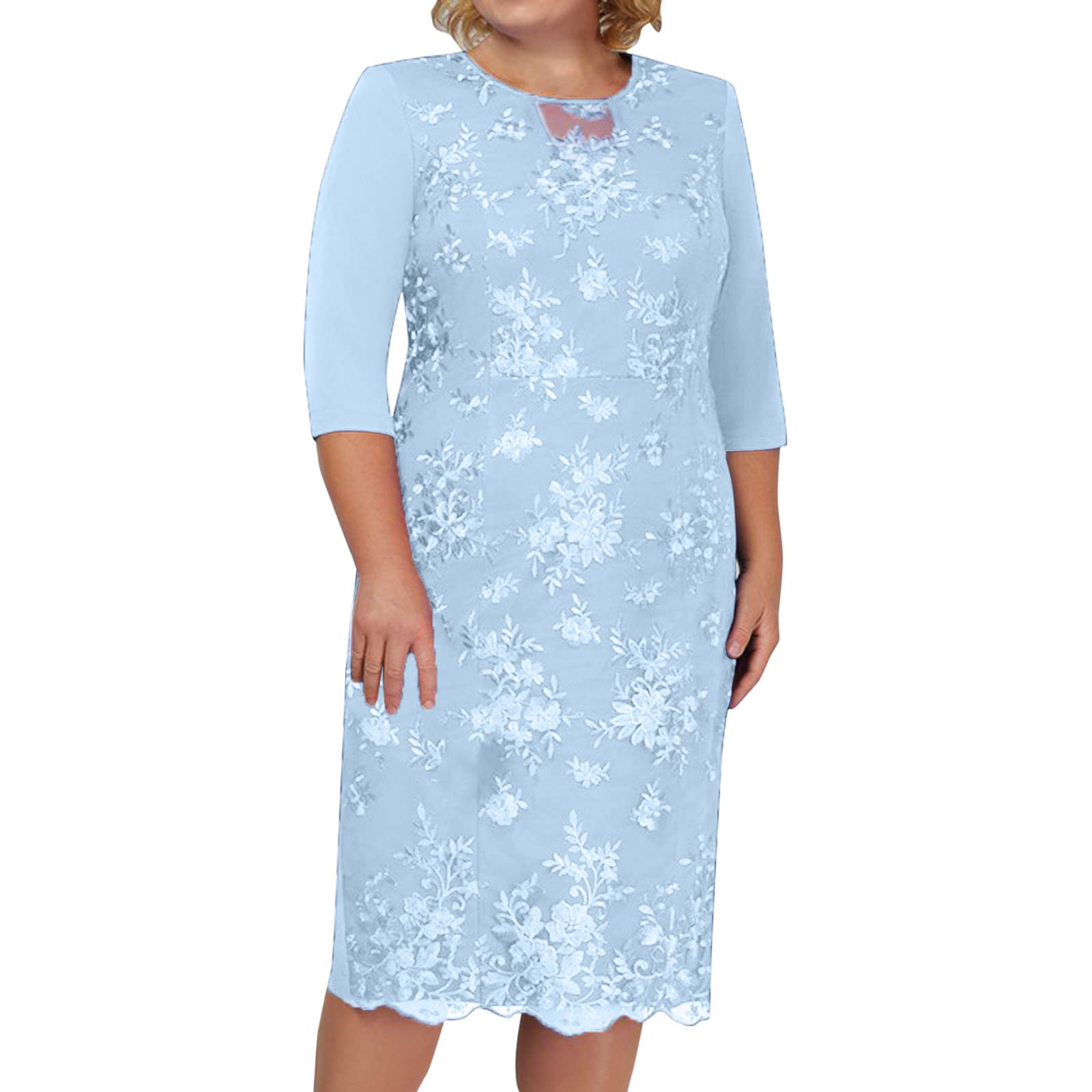 Elegant Floral Midi Cocktail Dress for Women - Sexy Short Evening Party Dress with Back Zipper - Plus Size Formal Gown for Ladies Night Out, Date Night, and Special Occasions